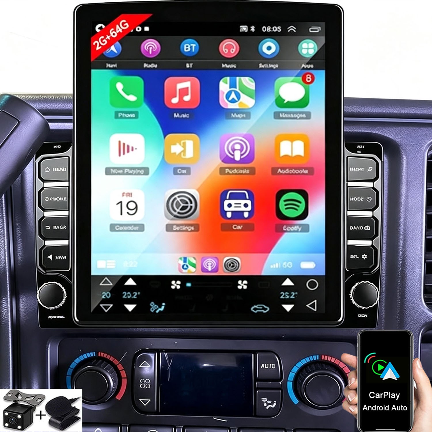 For 2003-2006 GMC Yukon Apple Carplay Android Auto Radio Stereo Android 15 Navi