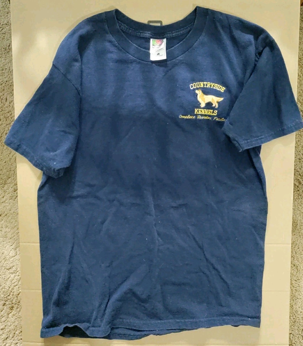 Vintage Fruit of the Loom Embroidered Dog Tshirt Mens L Flaws Pit 20.5 Length 28 Vintage Fruit of the Loom Embroidered Dog Tshirt Mens L Flaws Pit 20.5 Length 28