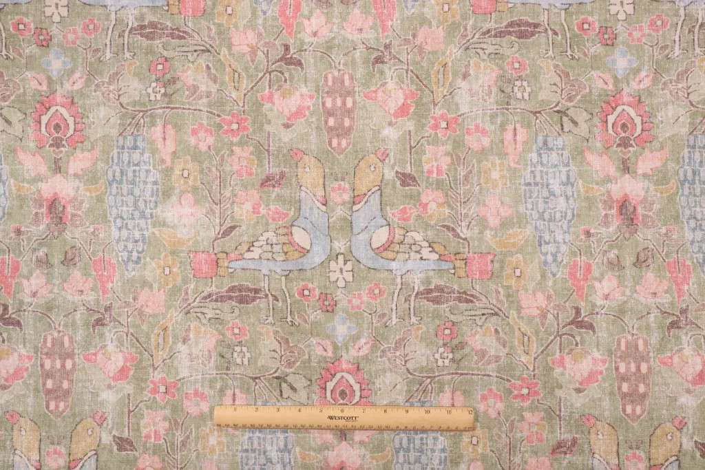 2 Drapes Beautiful Locanda  on Celery Green SPECIAL PURCHASE Custom Work OK
