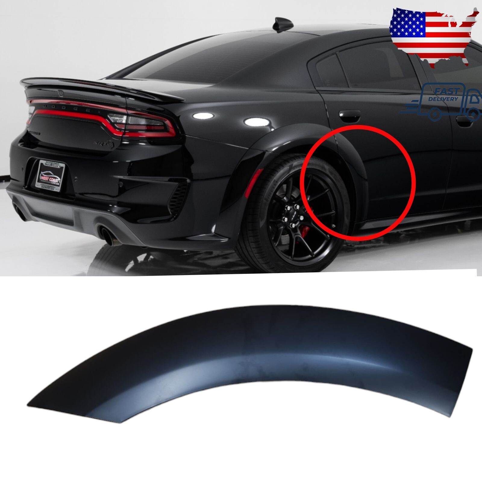 FOR DODGE CHARGER WIDEBODY REAR RIGHT DOOR Molding Flare 2020-2023 6TN32TZZAF