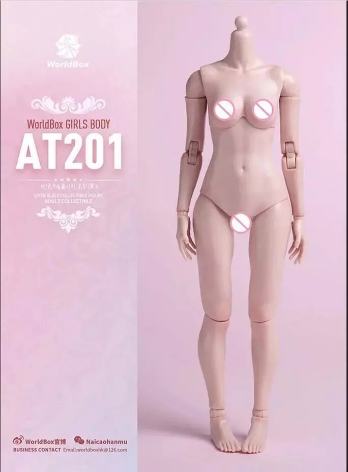 US Worldbox AT201 1/6 Female Pale Felxible Mid Bust Body 12\