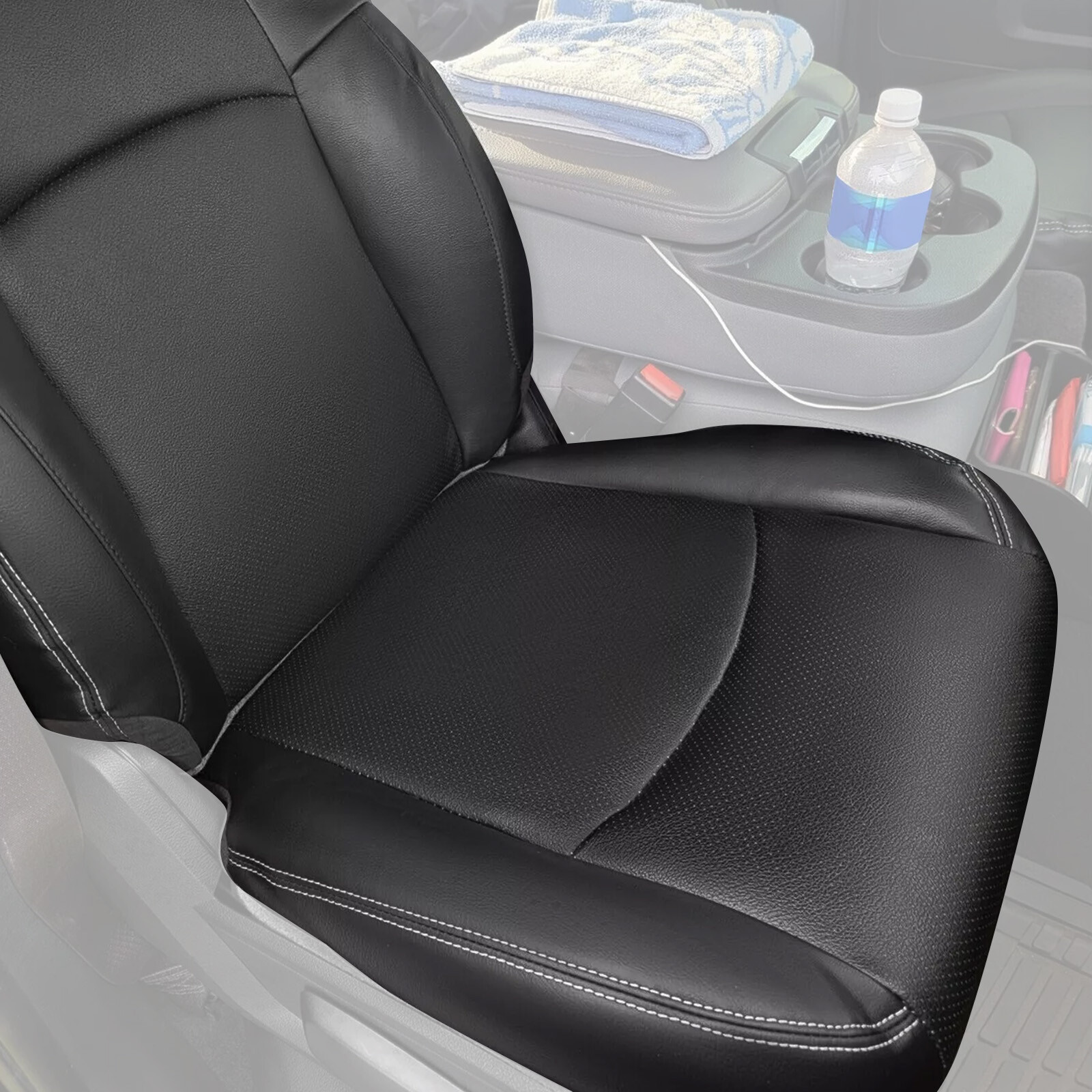 4 Pcs Black Seat Covers For 2009-2018 Dodge Ram 1500 2500 3500 Laramie Leather