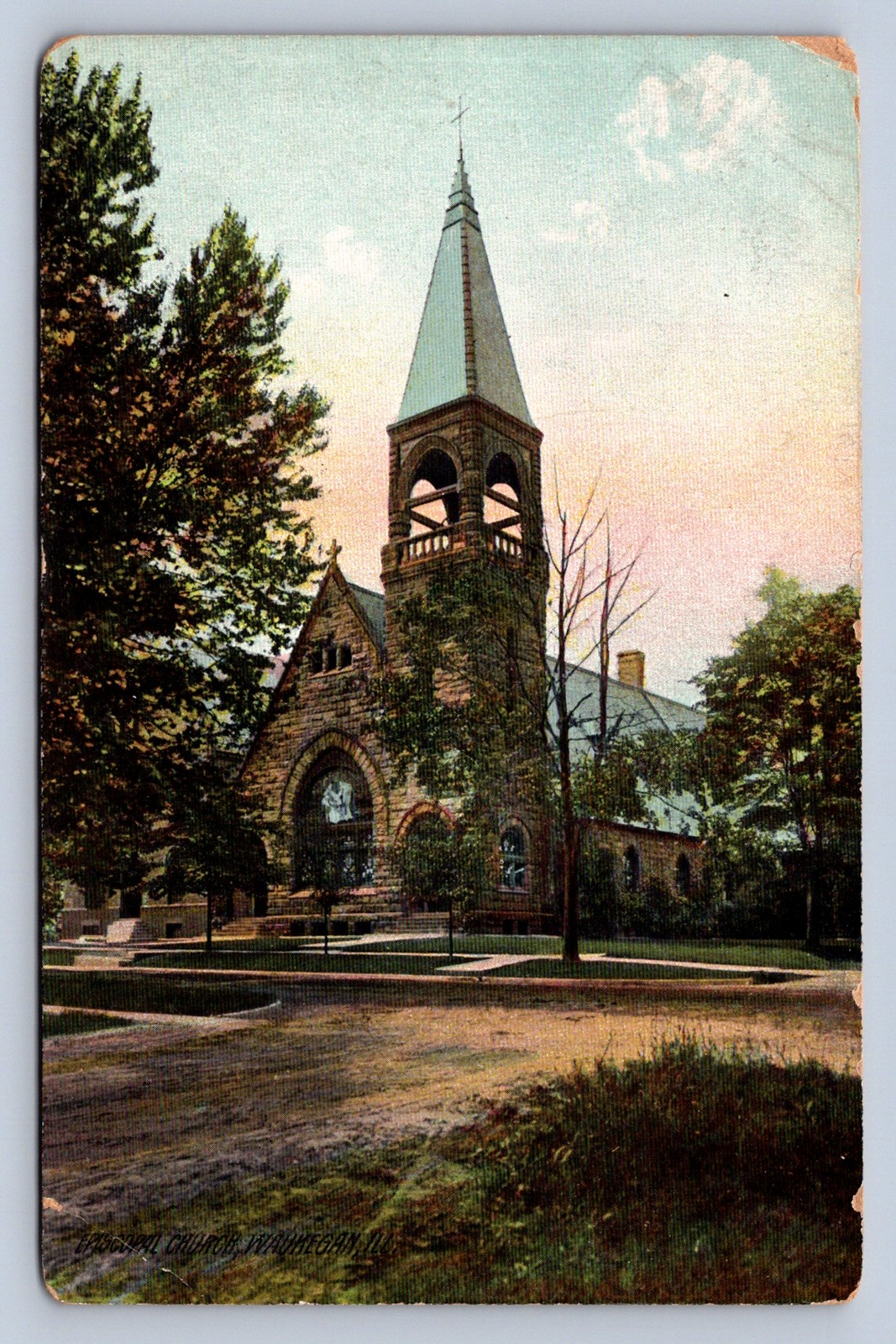 K7/ Waukegan Illinois Postcard c1910 Episcopal Church 617 K7/ Waukegan Illinois Postcard c1910 Episcopal Church 617
