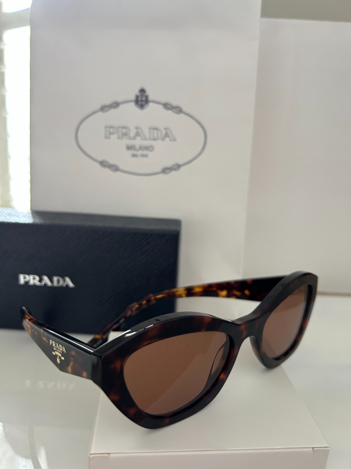 NEW:PRADA A02S Sunglass Brown Frame/Brown lens-NEVER WORN 100% Auth BEST SELLER
