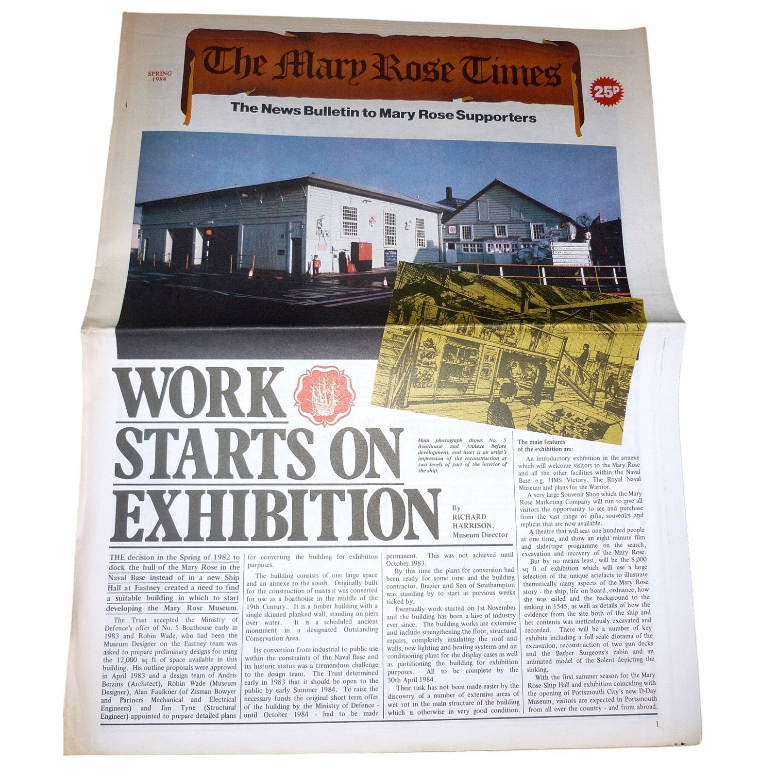 1984 The Mary Rose Times Newspaper Spring Issue King Henry VIII Tudor Ship