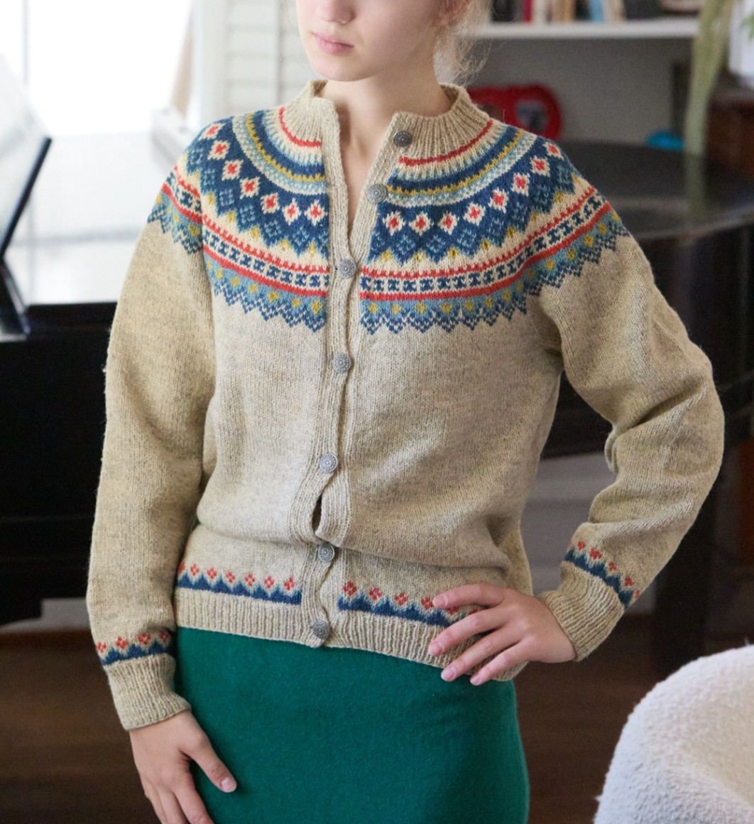 Vintage 60s Fair Isle Cardigan 100% Wool Handknitted Norway Husfliden Nordic Vintage 60s Fair Isle Cardigan 100% Wool Handknitted Norway Husfliden Nordic