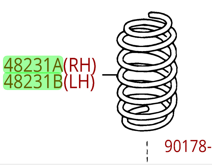 Toyota Sienna 2011-2014 FWD Rear Coil Spring Set Genuine OEM OE