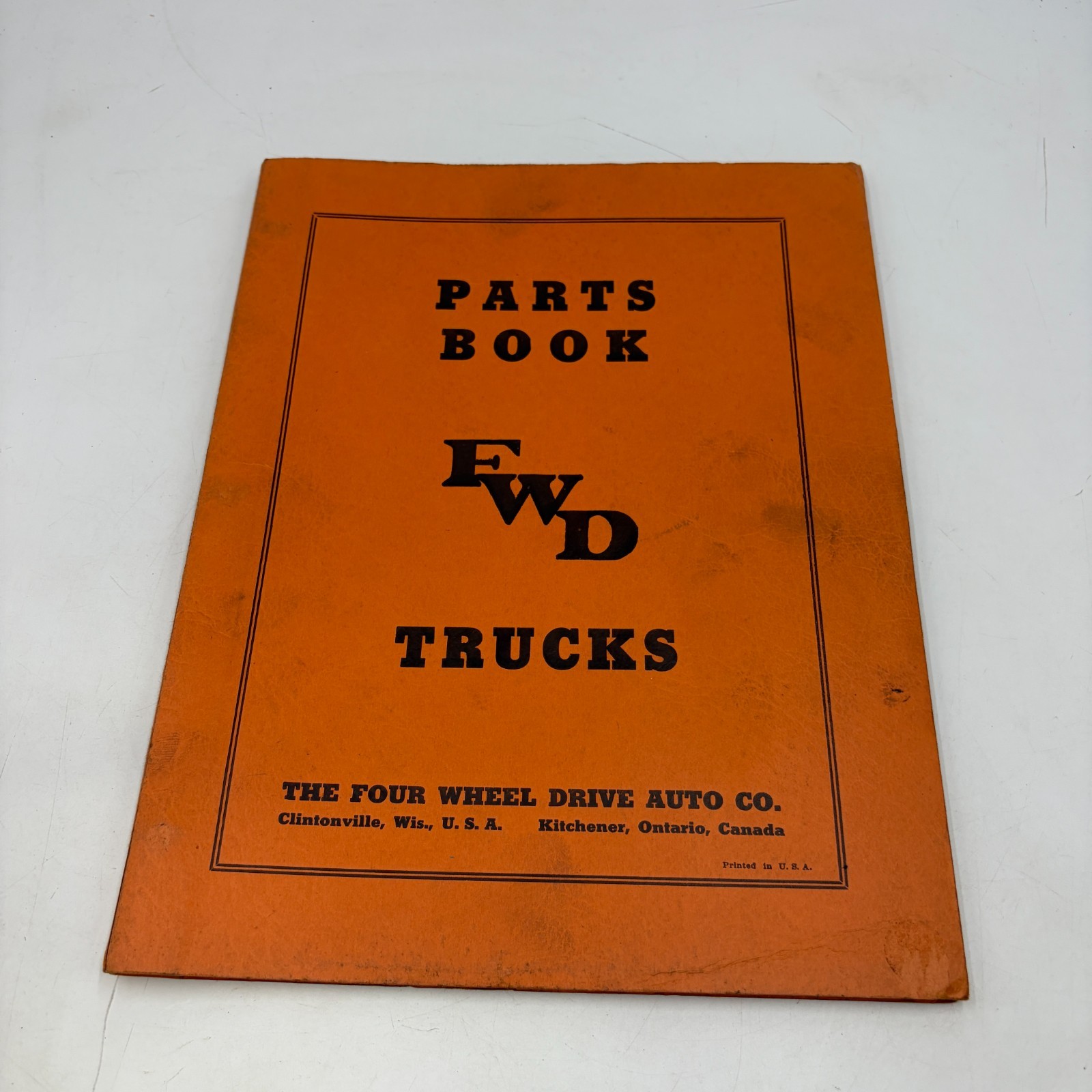 Vintage FWD Trucks Model 21A Parts Book Four Wheel Drive Auto Co Illustrated