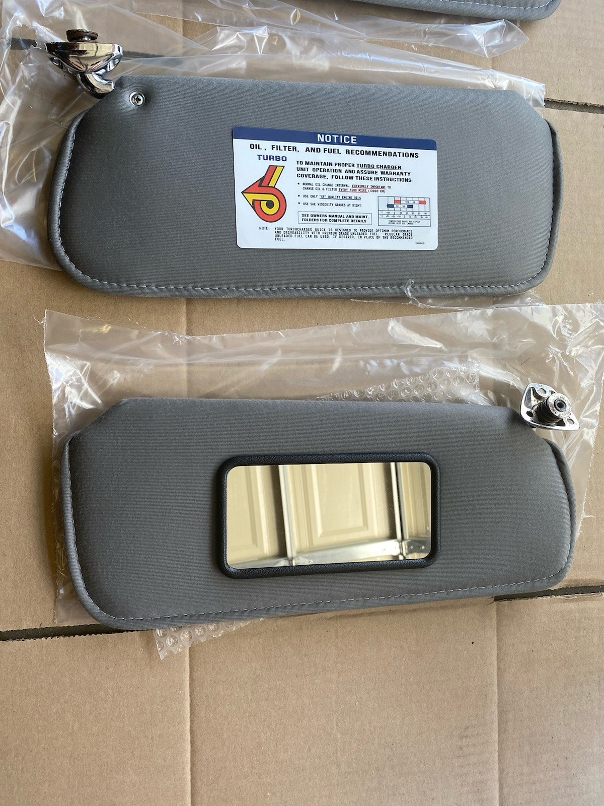 1986 1987 BUICK GNX GRAND NATIONAL REGAL T TYPE SUN VISOR SET PAIR GRAY 1986 1987 BUICK GNX GRAND NATIONAL REGAL T TYPE SUN VISOR SET PAIR GRAY