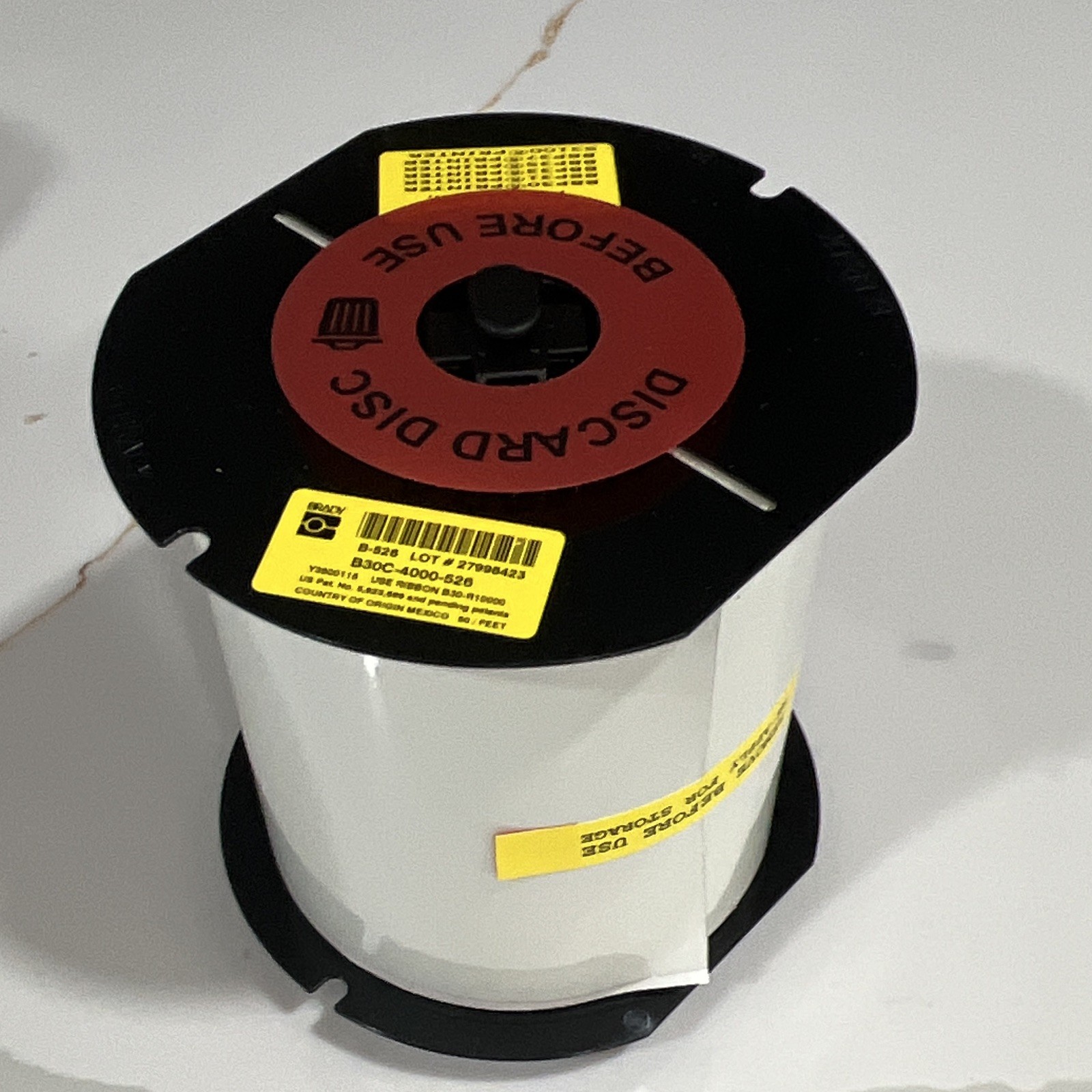 Brady B30 Thermal Label Tape Cartridge B30C-4000-526 White 4 in Brady B30 Thermal Label Tape Cartridge B30C-4000-526 White 4 in