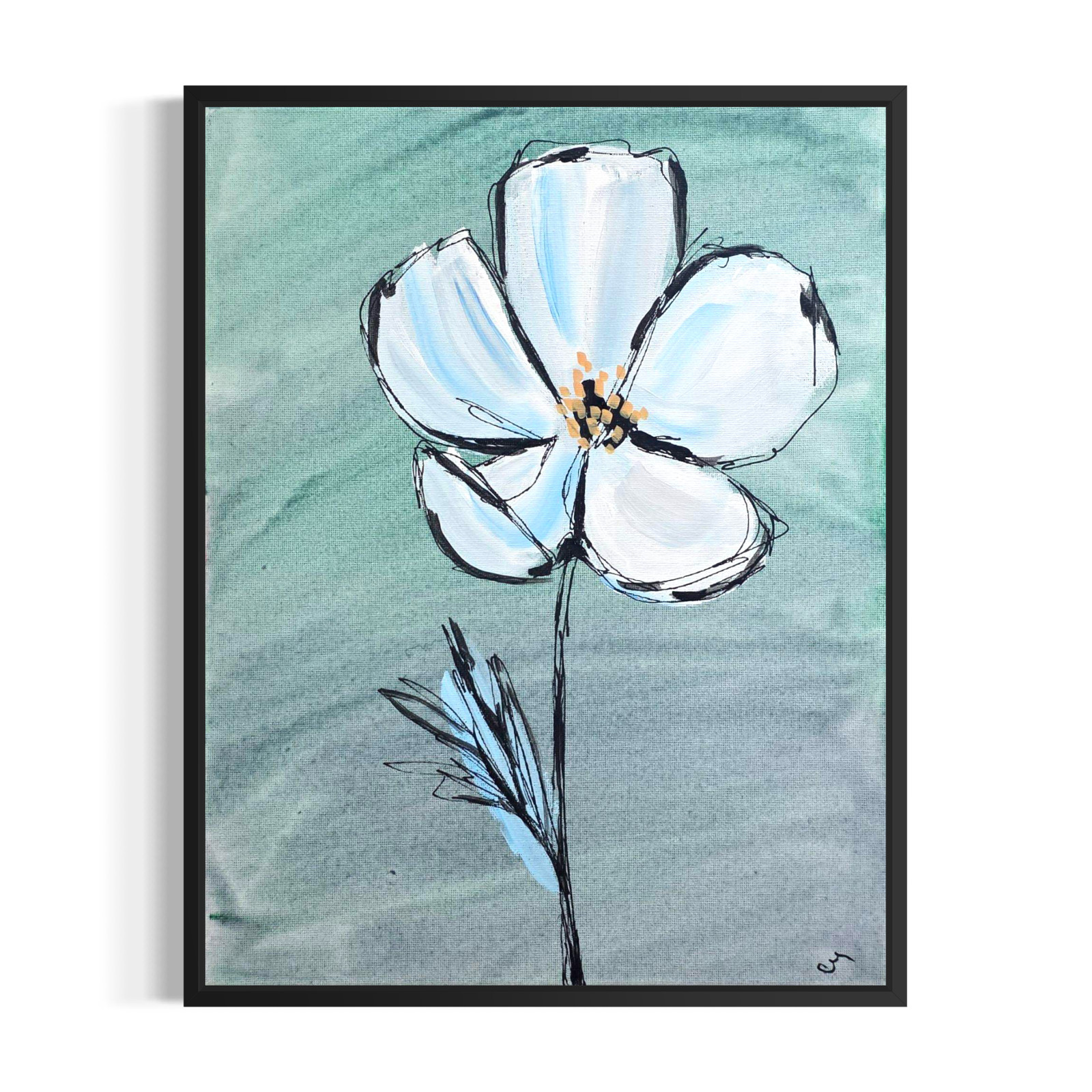 Original Botanical Painting 11x14 Abstract Canvas Acrylic Signed Kitchen Decor Original Botanical Painting 11x14 Abstract Canvas Acrylic Signed Kitchen Decor