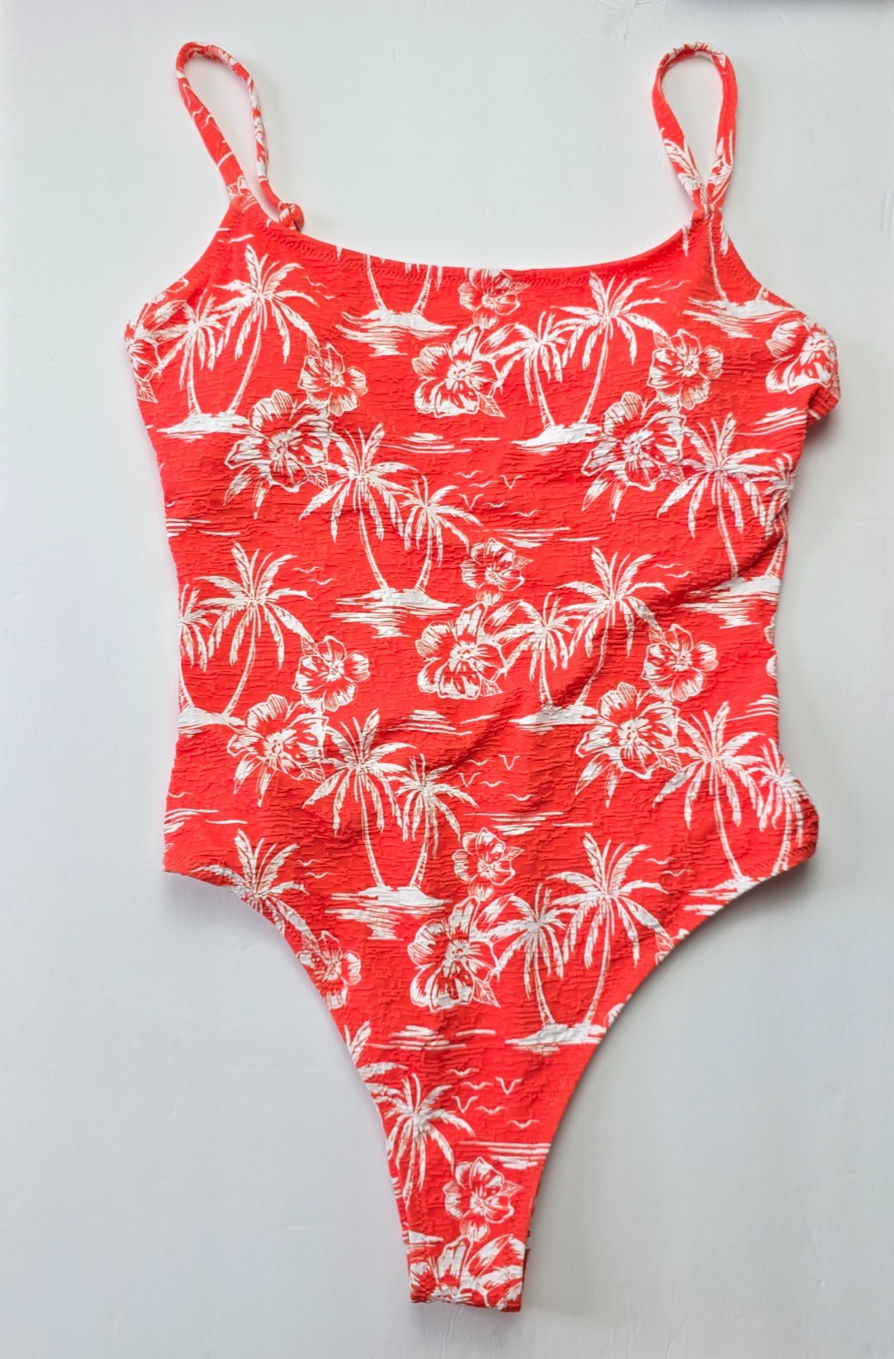 Roxy Vacay Vibes Scoop Low Back Cheeky One Piece Swimsuit L Orange NWT