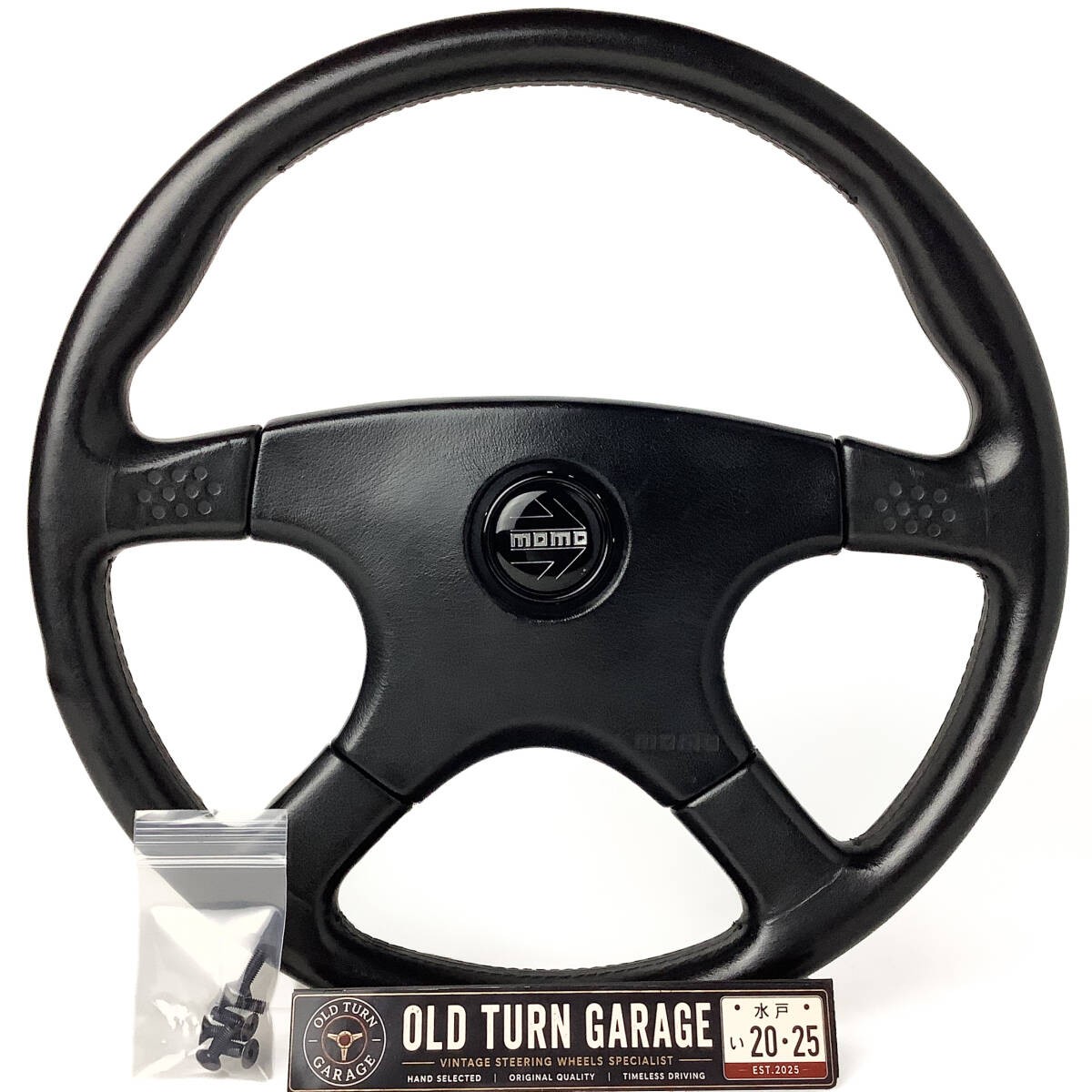 Excellent MOMO Ghibli 4 Leather Steering Wheel 360mm 1990 Vintage Mint