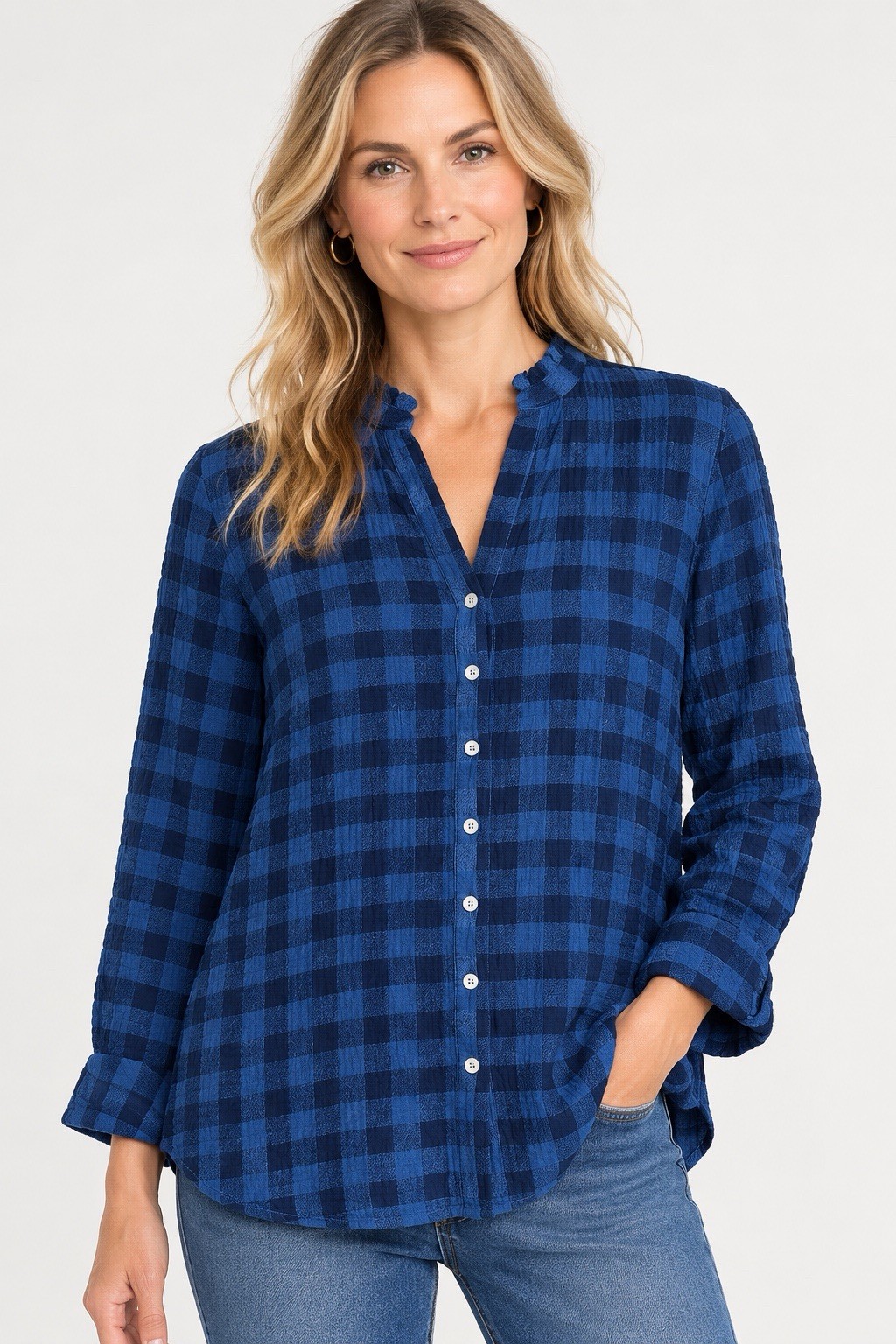 J. Jill Plaid Tunic Shirt Women’s XL Blue Button Down Long Sleeve Western Fall J. Jill Plaid Tunic Shirt Women’s XL Blue Button Down Long Sleeve Western Fall