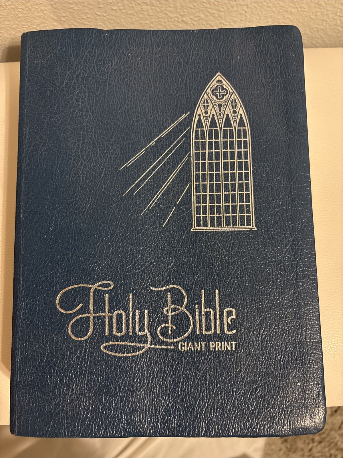 Vtg 1973 Holy Bible Giant Print KJV Red Letter Leather Crusade Bible Pub Blue
