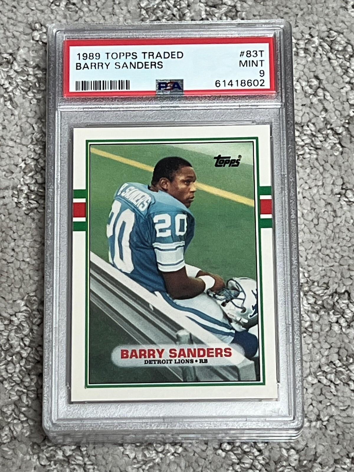 PSA 9 MINT 1989 TOPPS TRADED FOOTBALL CARD BARRY SANDERS ROOKIE LIONS