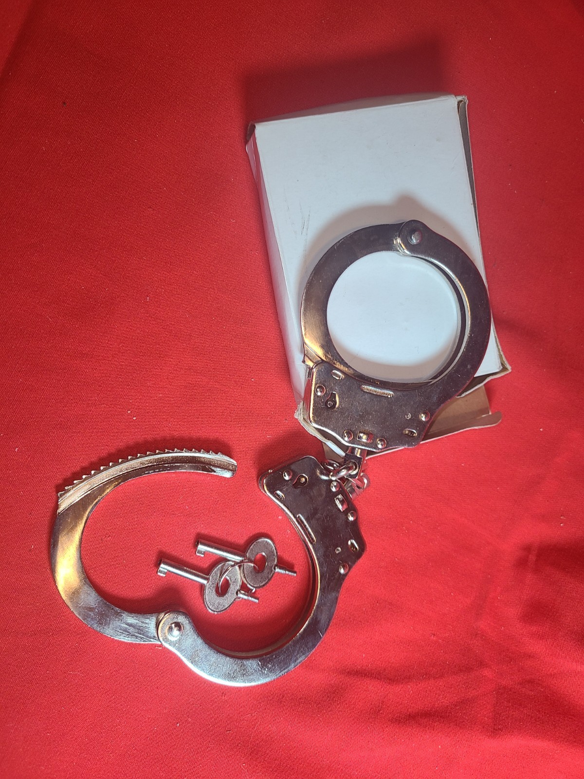 Handcuffs Professional Double Lock Metal Steel Police Security SILVER