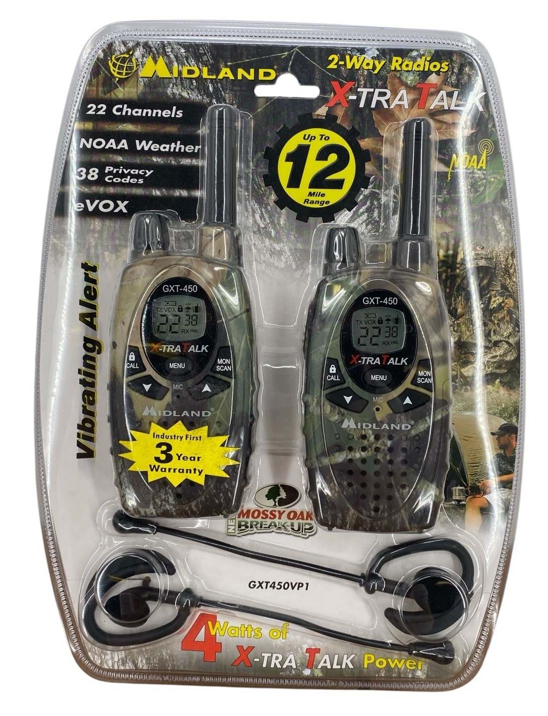 MIDLAND Camo GXT450 X-Tra Talk 2-Way Radios 22 Channels 12 Mile Range New NOS MIDLAND Camo GXT450 X-Tra Talk 2-Way Radios 22 Channels 12 Mile Range New NOS
