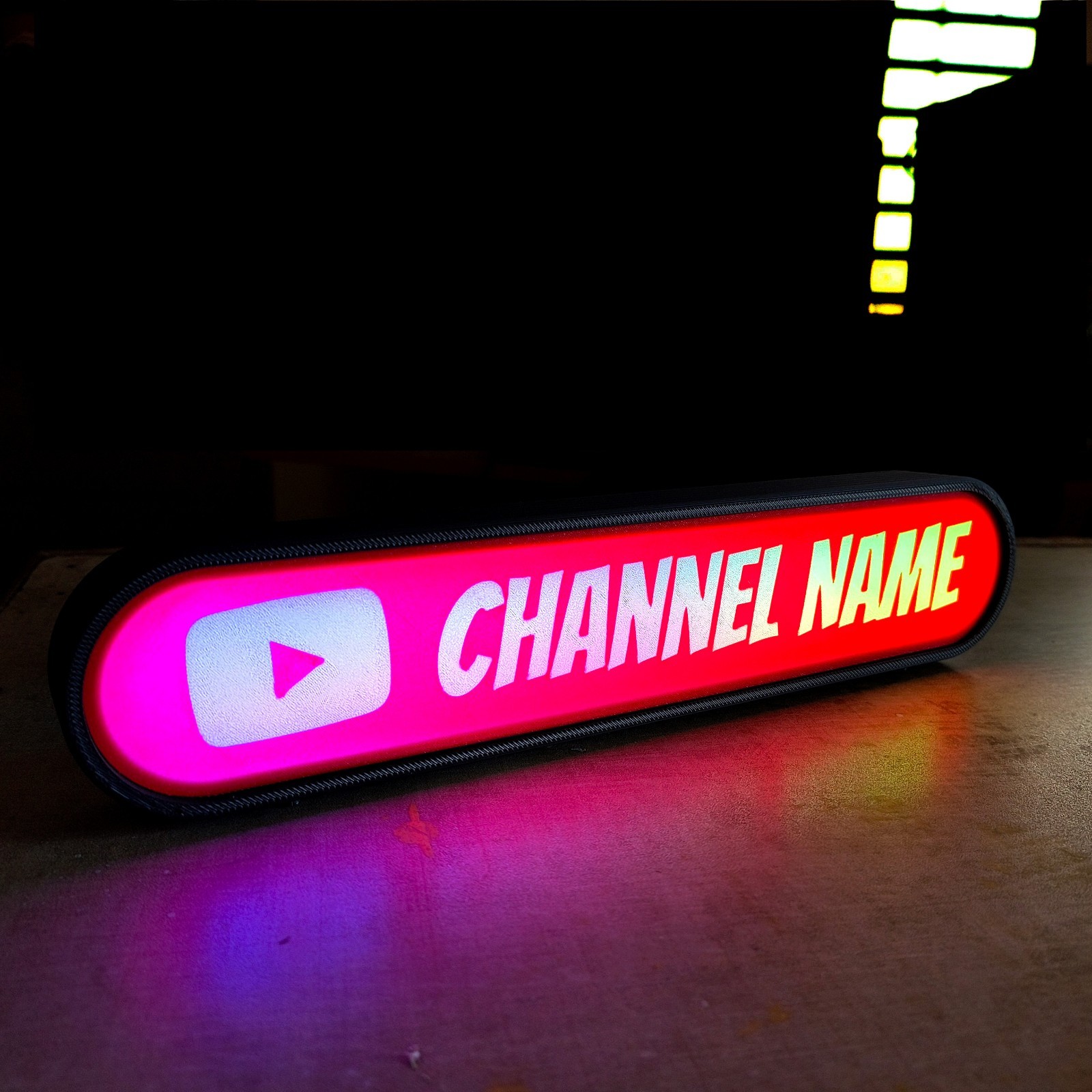 Personalized YouTube LED Sign – Custom RGB Light Box Gift for YouTubers