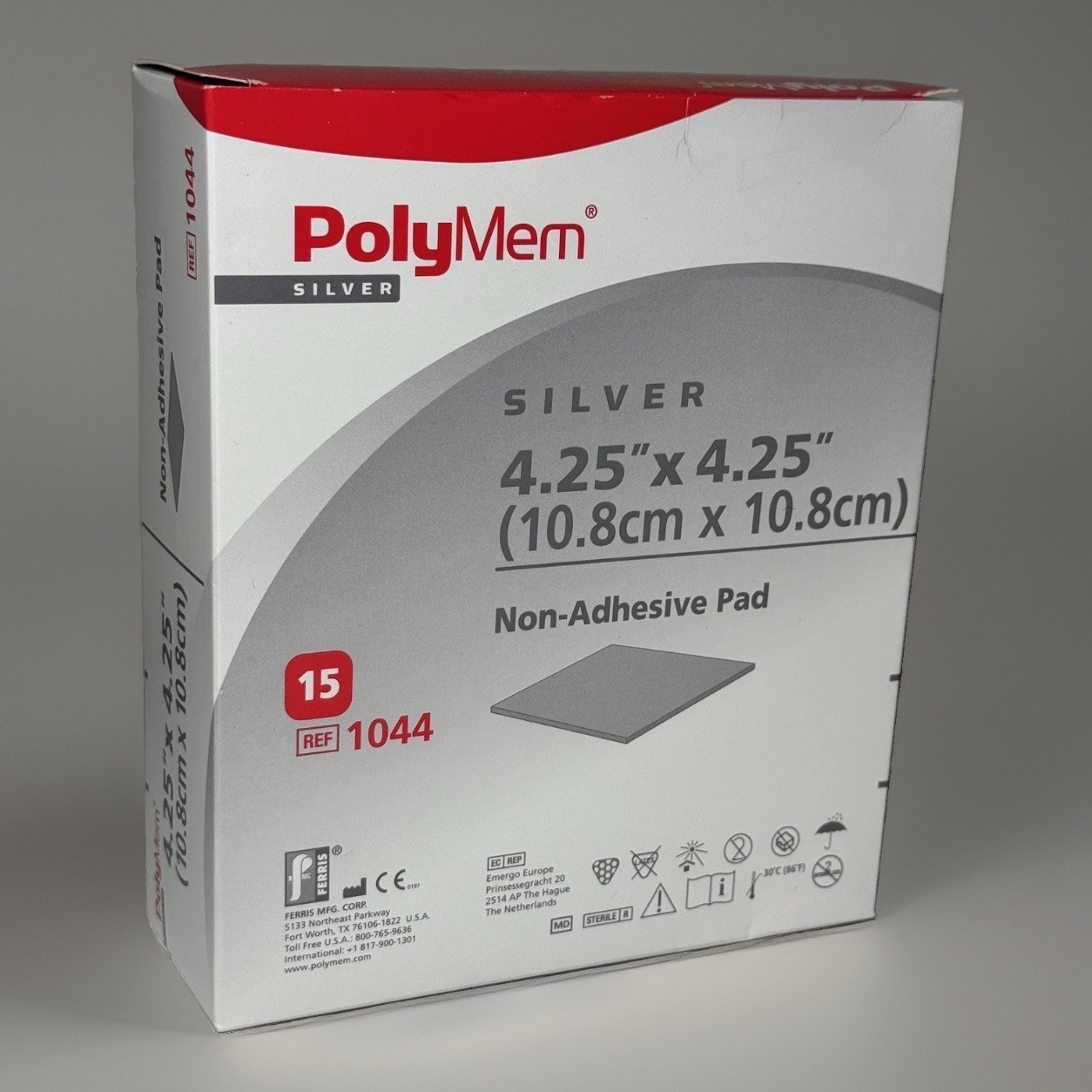 PolyMem Silver Non-Adhesive Pad 4.25 X 4.25 - Box of 14 - New Sealed 1044 10/27