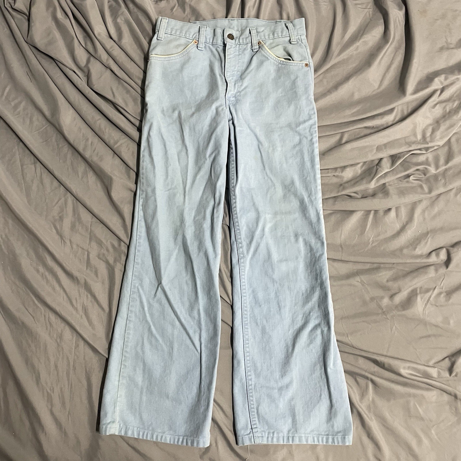 Vintage 70s Levi’s White Tab 639 Flare Light Blue Pants 29x27 Talon Made In USA Vintage 70s Levi’s White Tab 639 Flare Light Blue Pants 29x27 Talon Made In USA