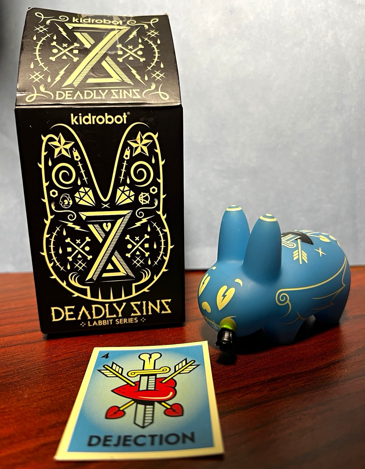 Kidrobot Kronk Dejection GID Chase Labbit 2012 Glow in Dark w/Box, Card & Foil