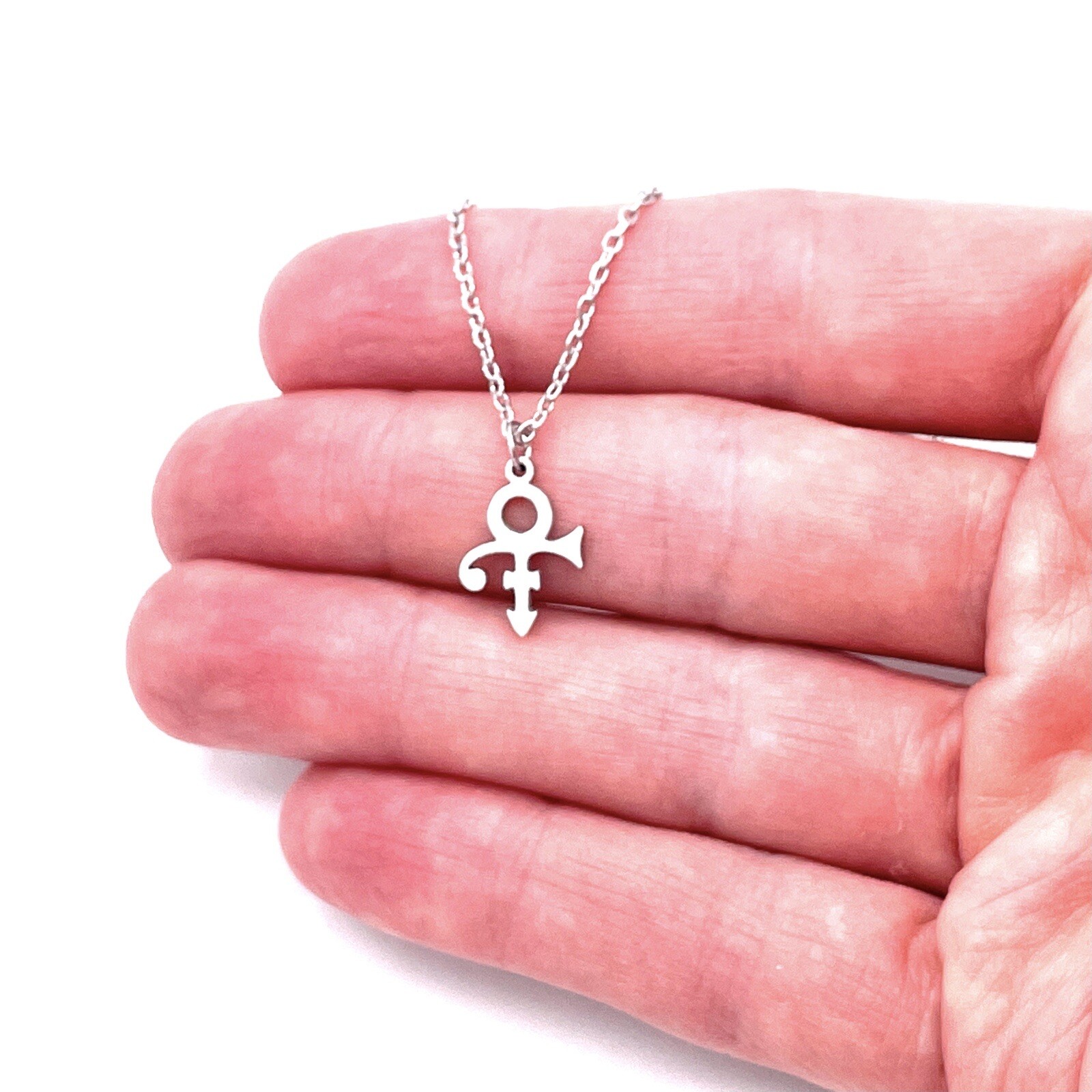 Silver Prince Inspired Necklace Heart Of Love Prince Pendant Prince Symbol