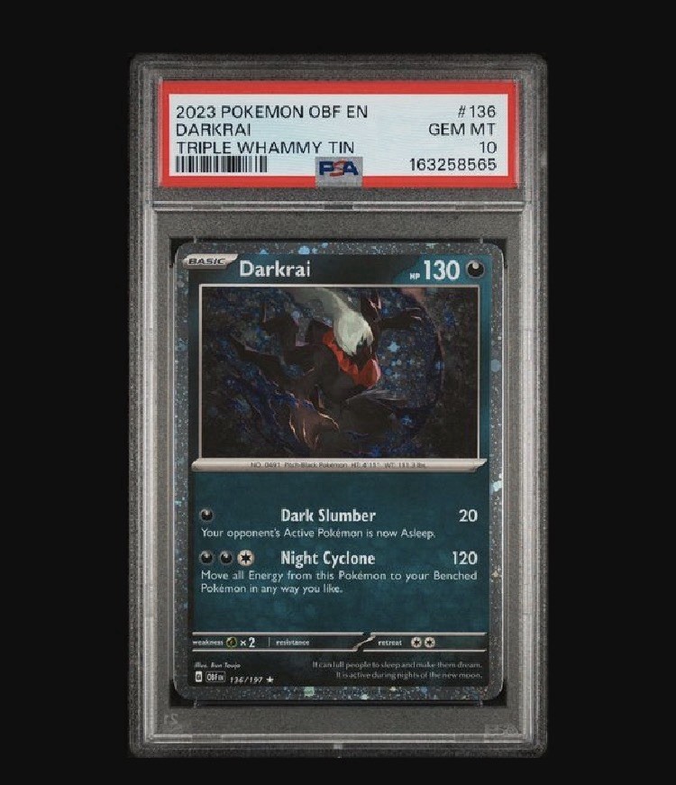 The Pokémon Company Darkrai Cosmos Holo Rare 136/197 SV03 PSA 10 EN 2023