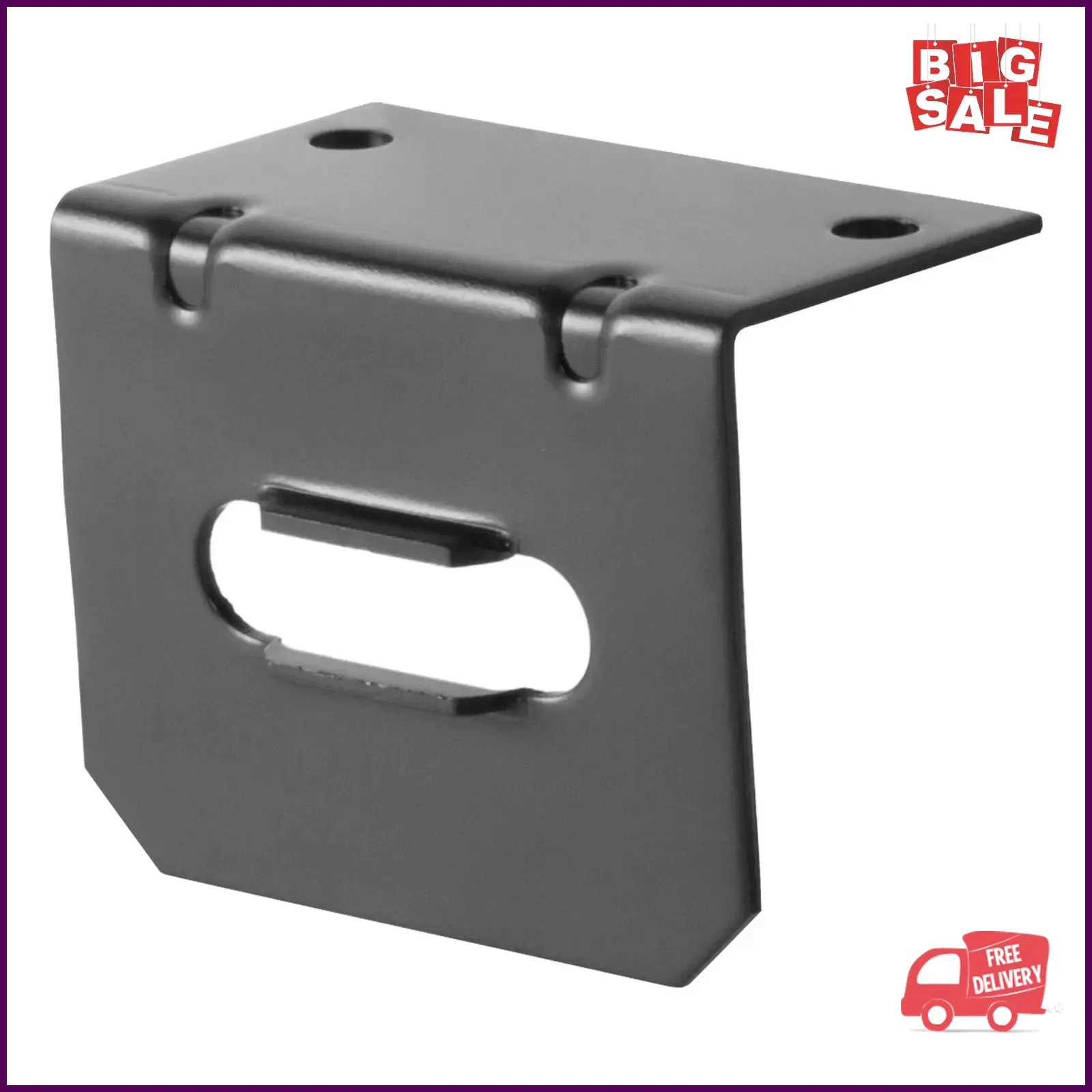 58300 VehicleSide Trailer Wiring Mounting Bracket for 4Way Flat, GLOSS BLACK ...
