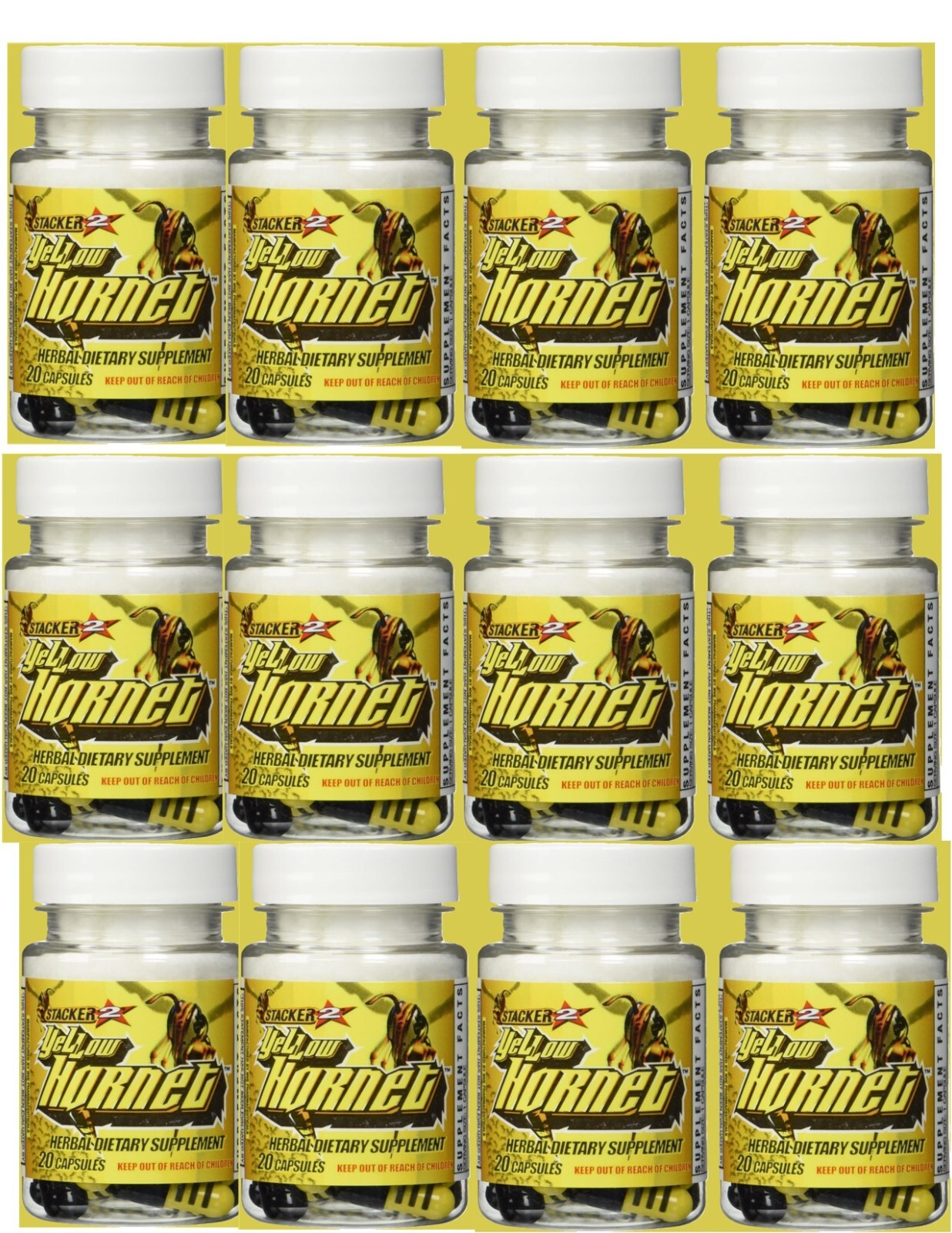 12 Bottles Yellow Hornet Herbal Dietary Supplement 240 Caps 12 Bottles Yellow Hornet Herbal Dietary Supplement 240 Caps