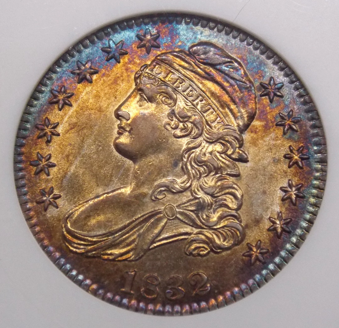 1832 Capped BUST Half Dollar ANACS AU Details #124 **TONING** 🔥SOAPBOX🔥ECC&C 1832 Capped BUST Half Dollar ANACS AU Details #124 **TONING** 🔥SOAPBOX🔥ECC&C