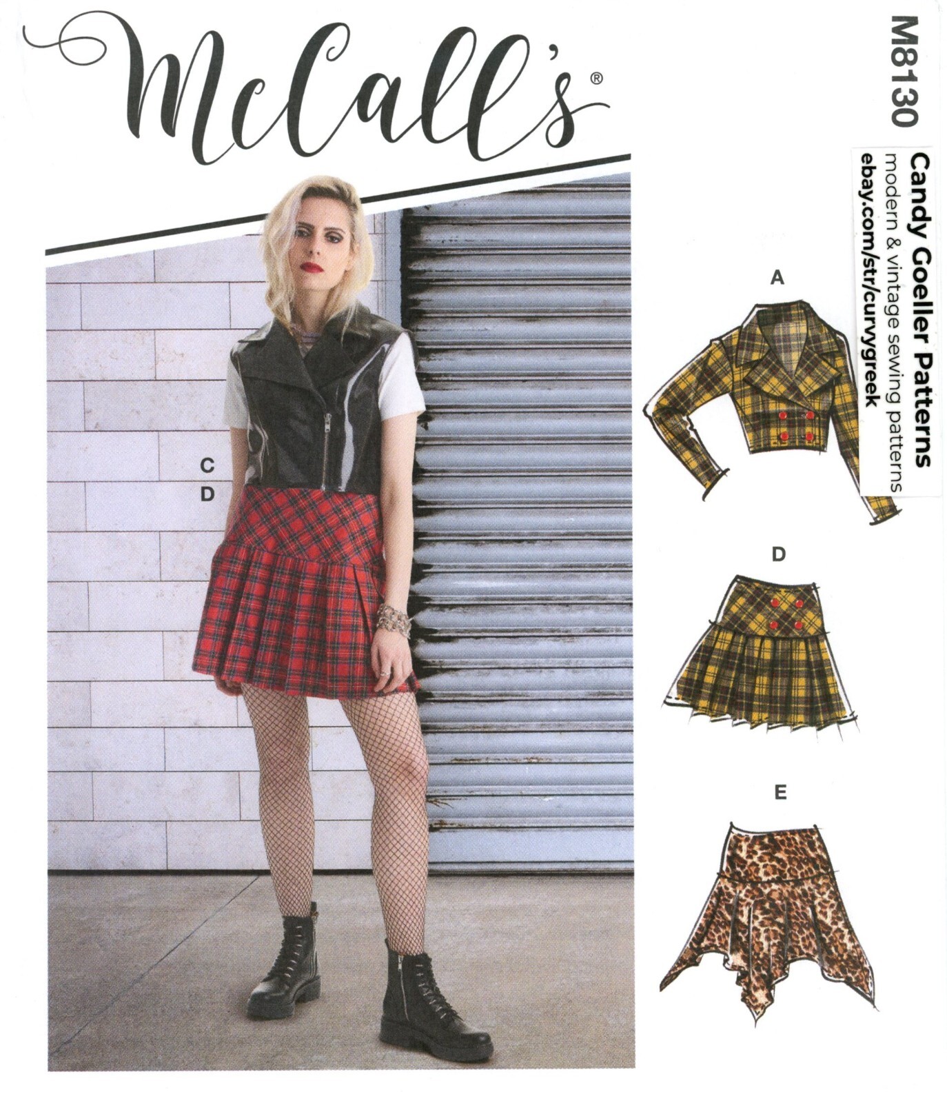 McCall\'s M8130 80s & 90s Pop Culture COSTUME Sz 14-22 UC Pattern Grunge Clueless