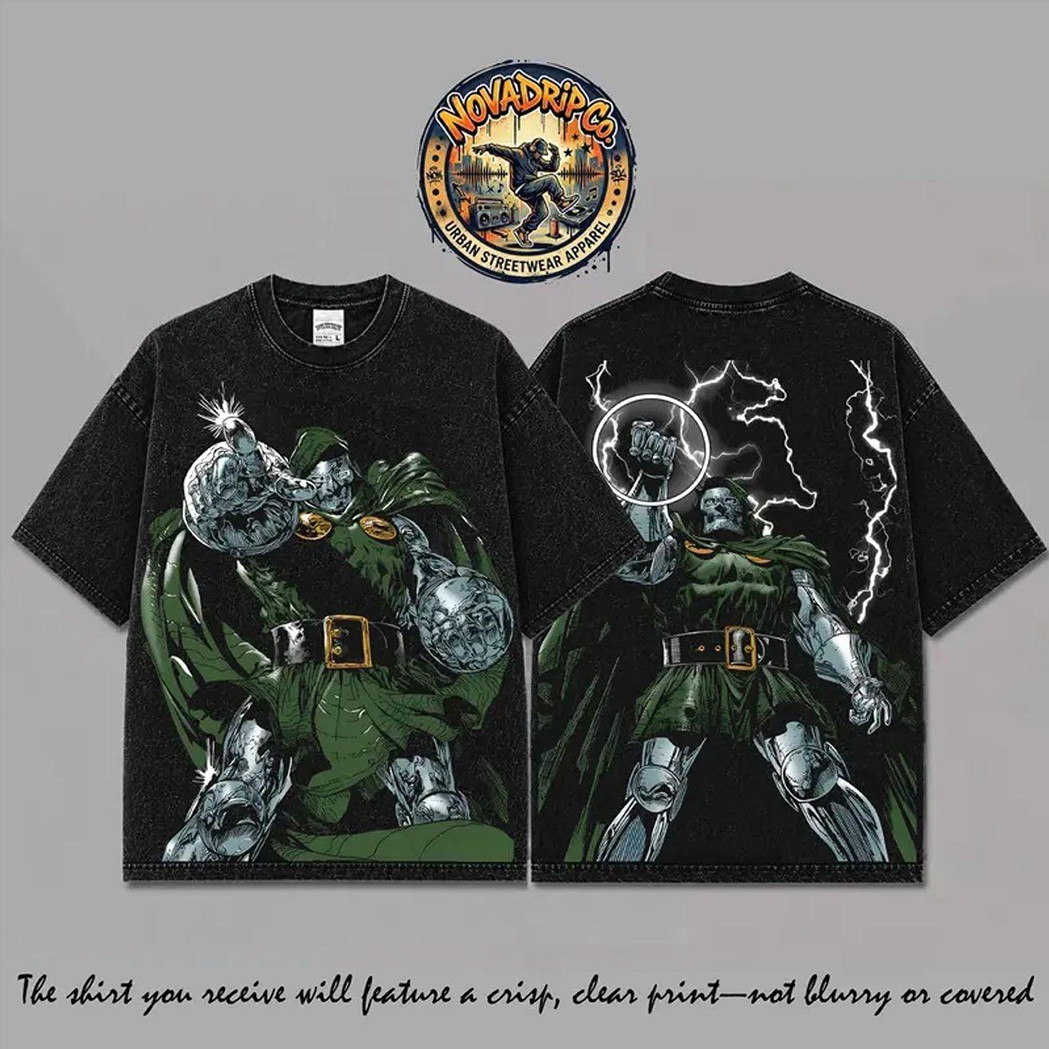 Doctor Doom v5 T-shirt Marvel Comic Gift Vintage Streetwear Unisex Graphic Tee