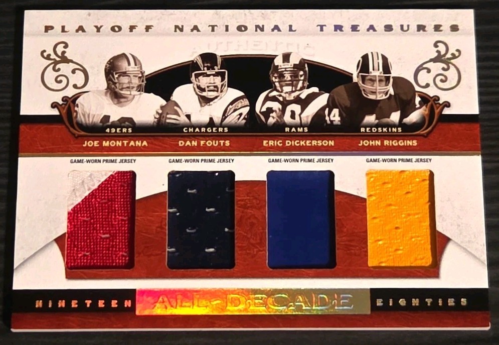 2007 National Treasures All Decade Fouts Montana Dickerson Riggins /25 Jersey 2007 National Treasures All Decade Fouts Montana Dickerson Riggins /25 Jersey