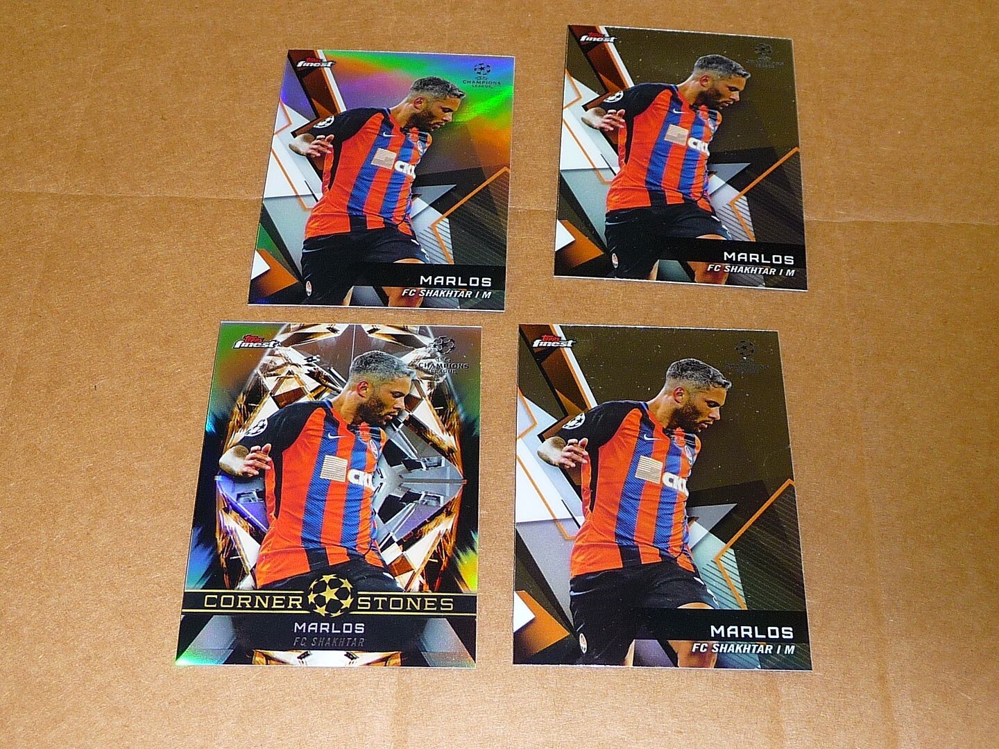 MARLOS SOCCER LOT OF 4 TOPPS FINEST W/1 REFRACTOR + CORNERSTONES W2495