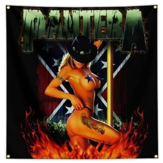 PANTERA Southern Girl 4\' X 4\' BANNER FLAG PANTERA Southern Girl 4\' X 4\' BANNER FLAG