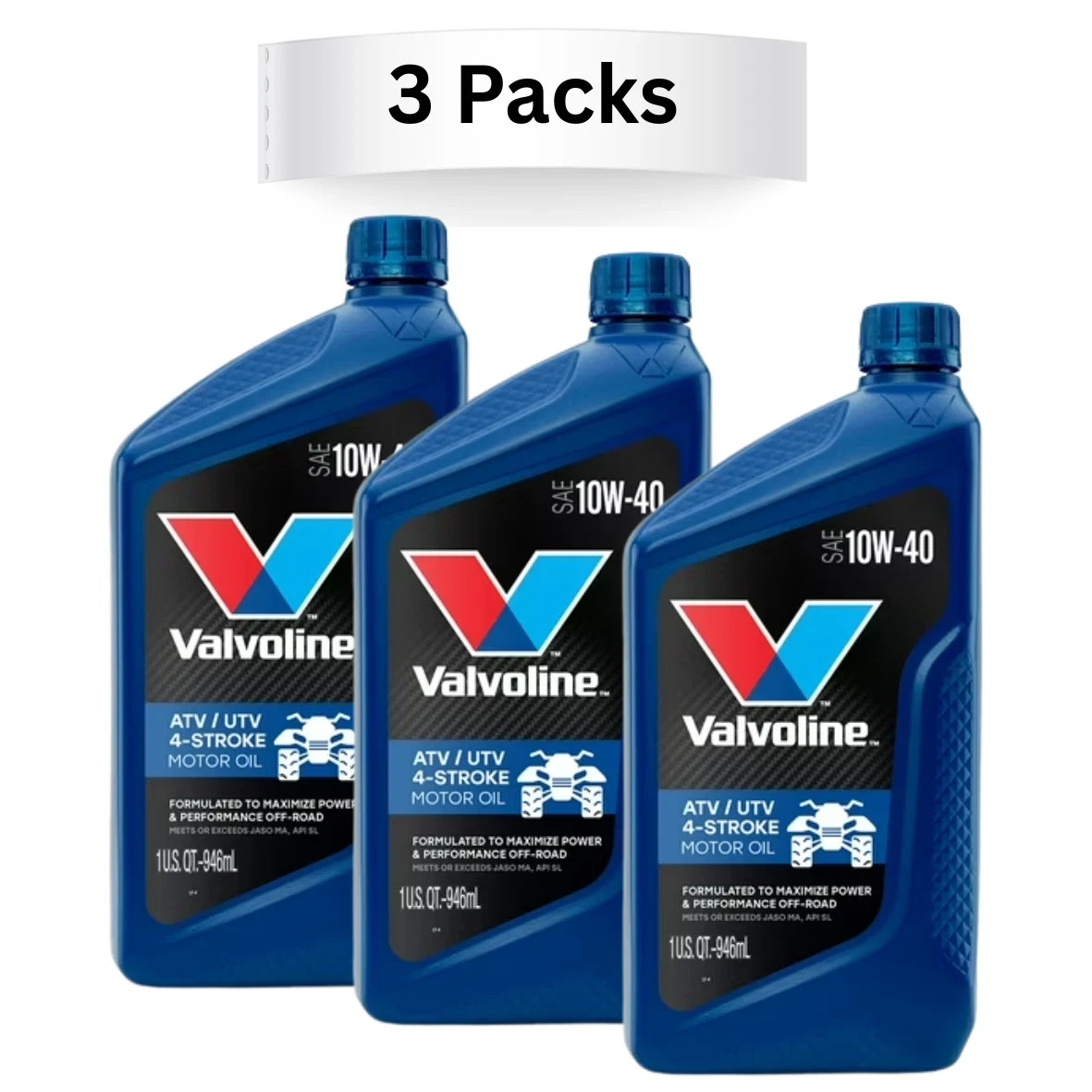 Valvoline 3 Quarts 4-Stroke ATV/UTV SAE 10W-40 Motor Oil 817263 3 x 1qt Valvoline 3 Quarts 4-Stroke ATV/UTV SAE 10W-40 Motor Oil 817263 3 x 1qt