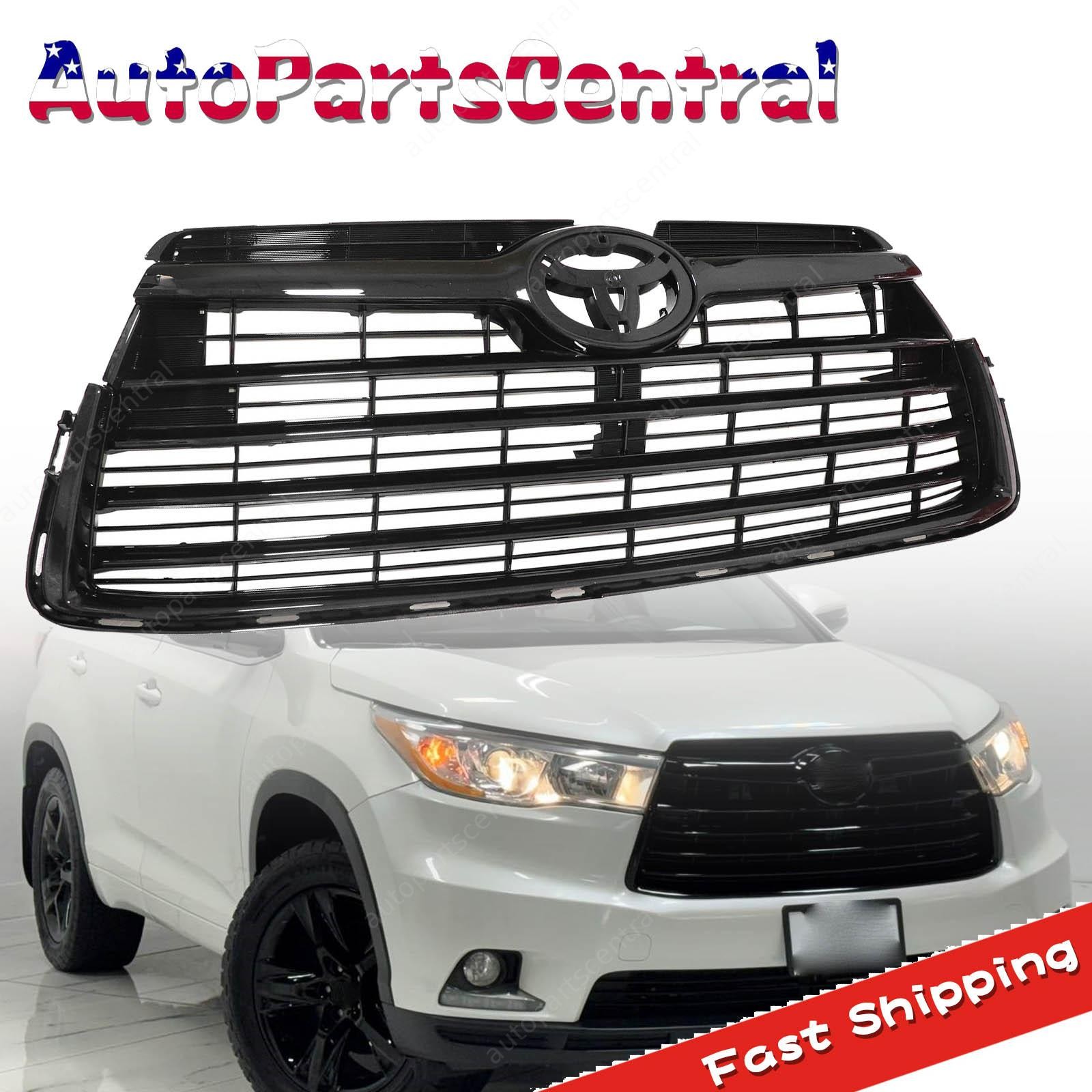 New Fits 2014 2015 2016 Toyota Highlander Grille Front Bumper Upper Lower Grille