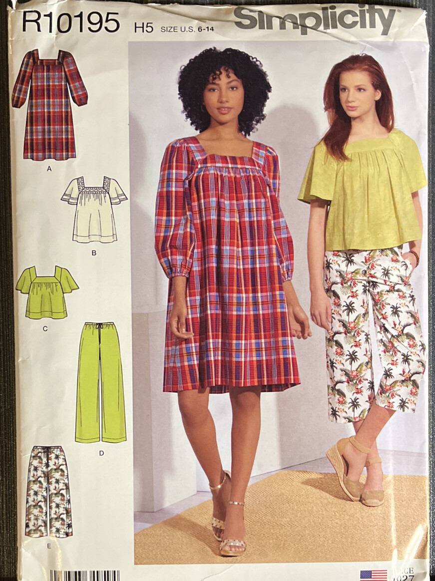 Simplicity R10195 Misses Dress, Tops, Pants 2 Lengths Pattern Size 6-14 Uncut FF
