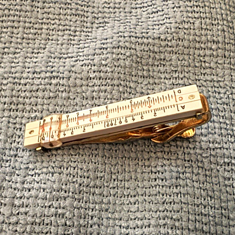 Vintage 1970s Swank Slide Rule Men\'s Tie Bar Fully Functional Novelty Jewelry Vintage 1970s Swank Slide Rule Men\'s Tie Bar Fully Functional Novelty Jewelry