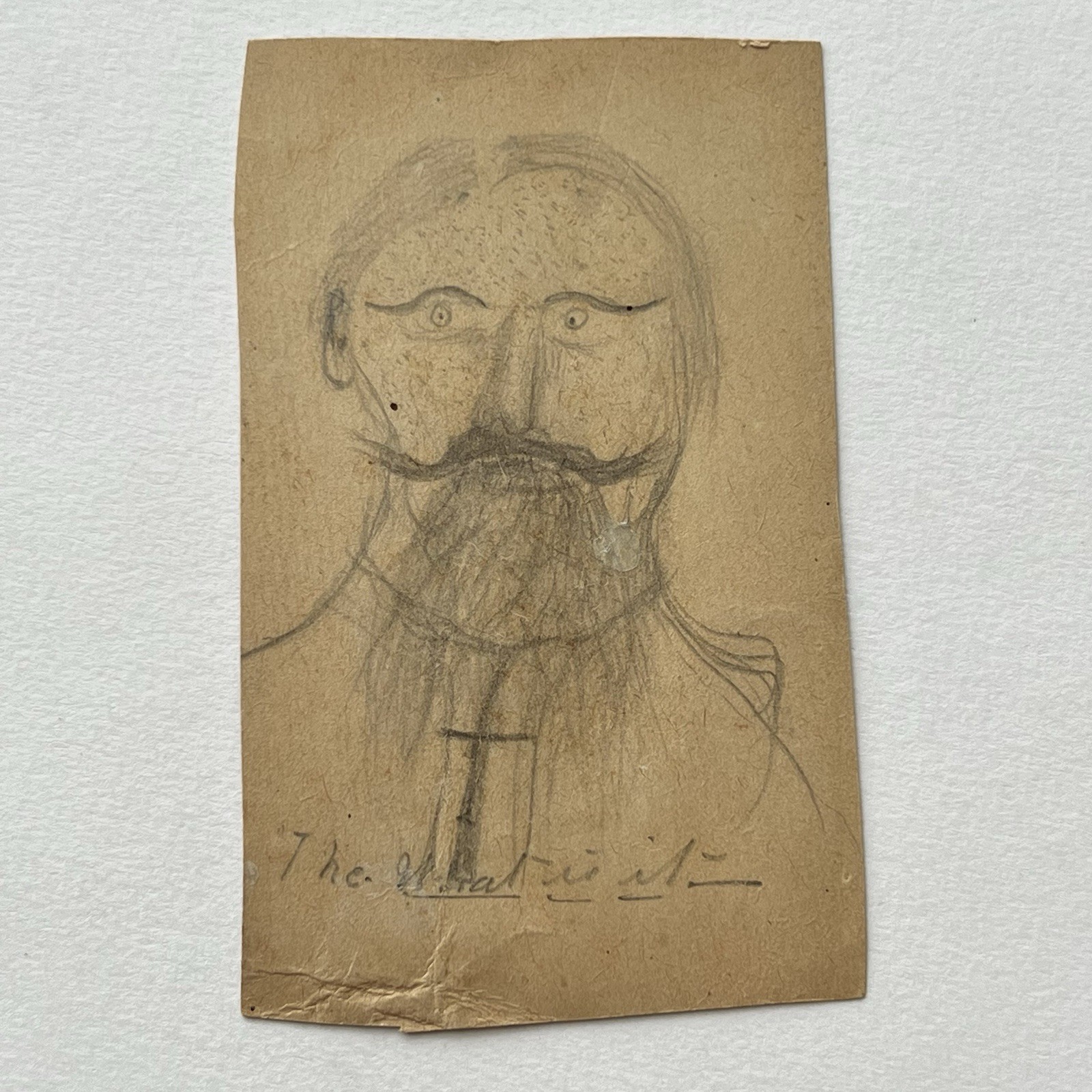 Antique Doodle Drawing Odd Funny Man Mustache Cross “The What Is it” Folk Art Antique Doodle Drawing Odd Funny Man Mustache Cross “The What Is it” Folk Art