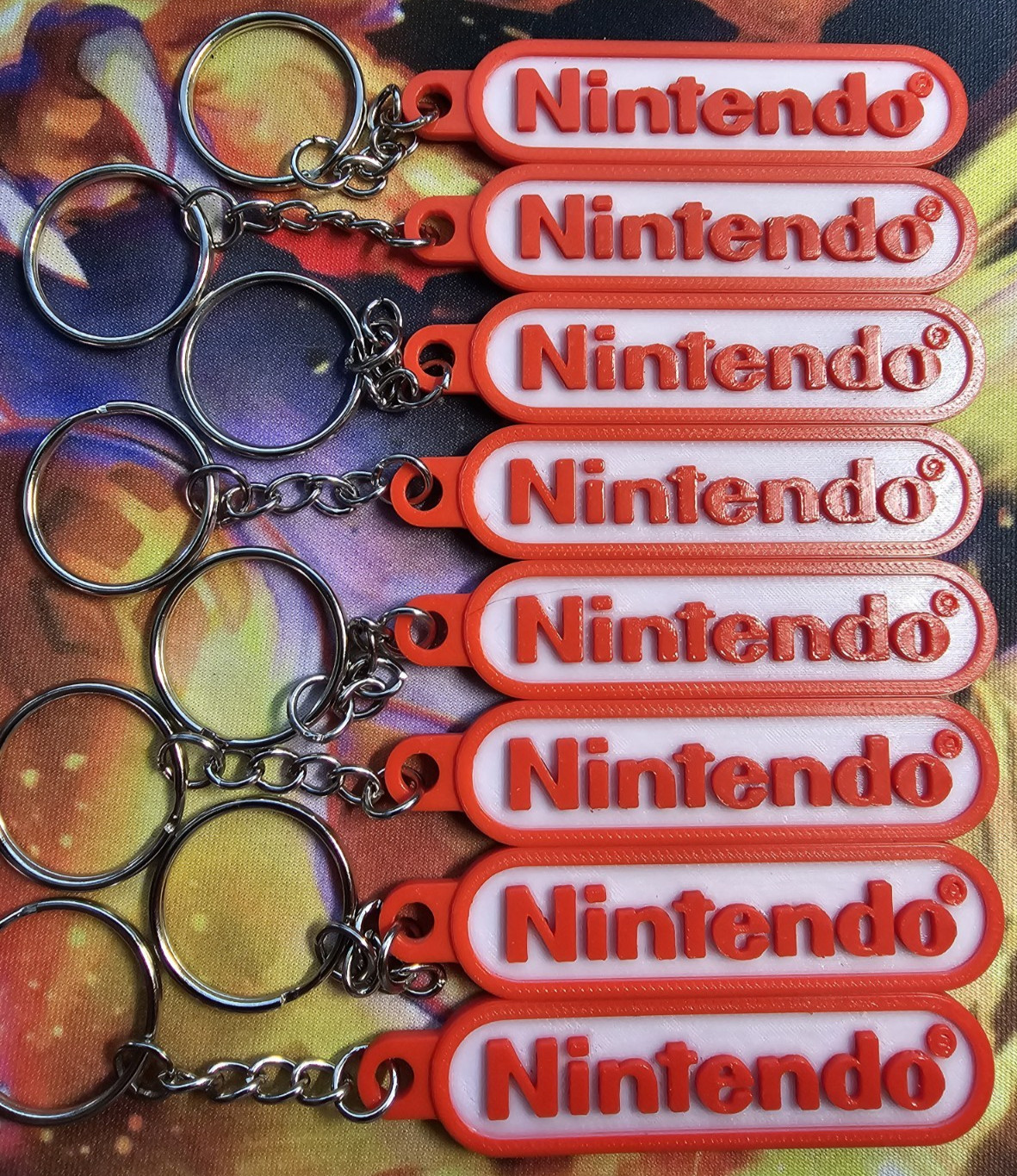 3D PRINTED NINTENDO LOGO KEYCHAIN NOSTALGIA RETRO FUN FOR ALL CLASSIC