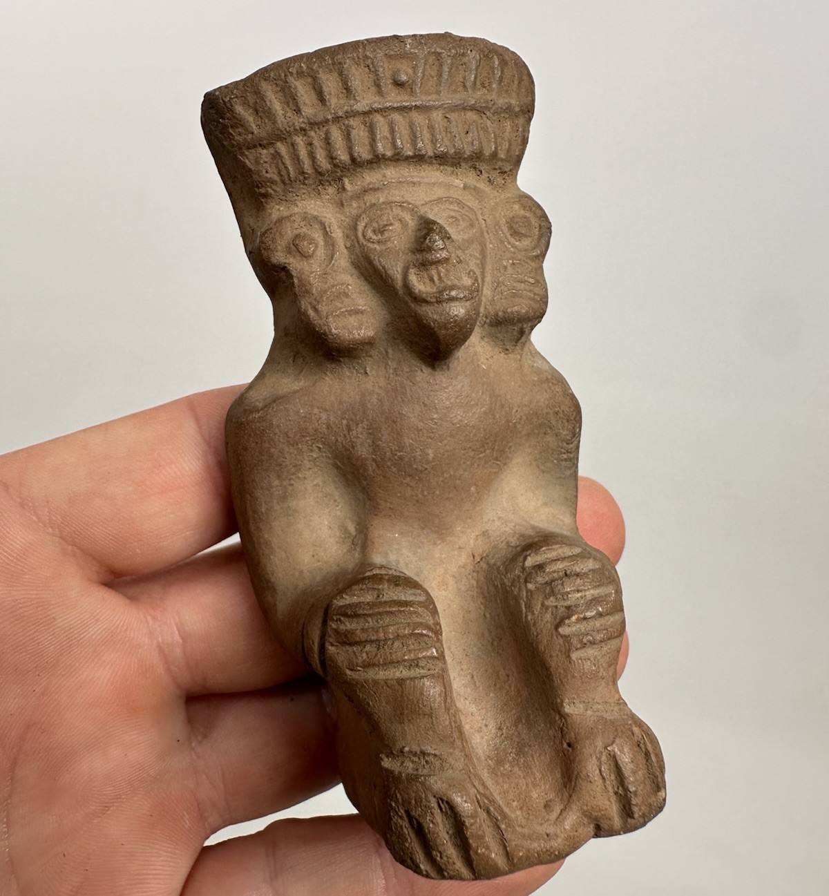 Pre Columbian Mexican Pottery Anthromorphic Warrior Figurine Genuine 500-1500AD Pre Columbian Mexican Pottery Anthromorphic Warrior Figurine Genuine 500-1500AD