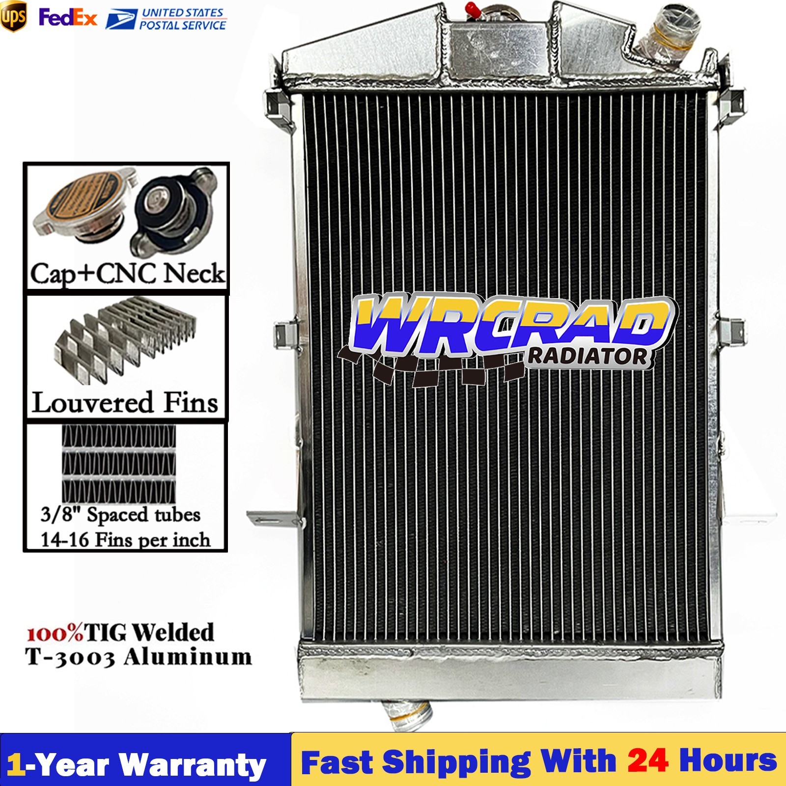 Aluminum Radiator For Jaguar XK140 XK 140 M MC 3.4L l6 BASE 1955-1957  Manual