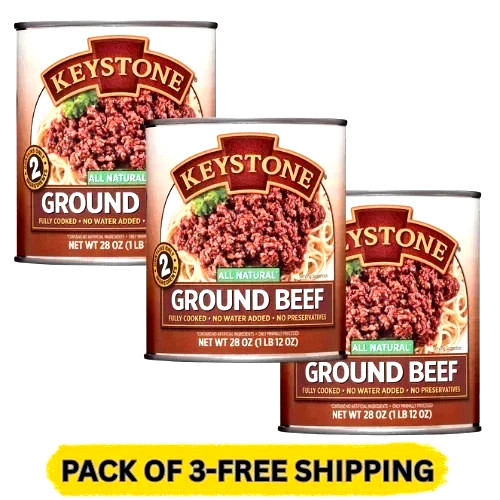 Free Shipping Keystone All Natural Ground Beef, 28 oz Can 3 cans
