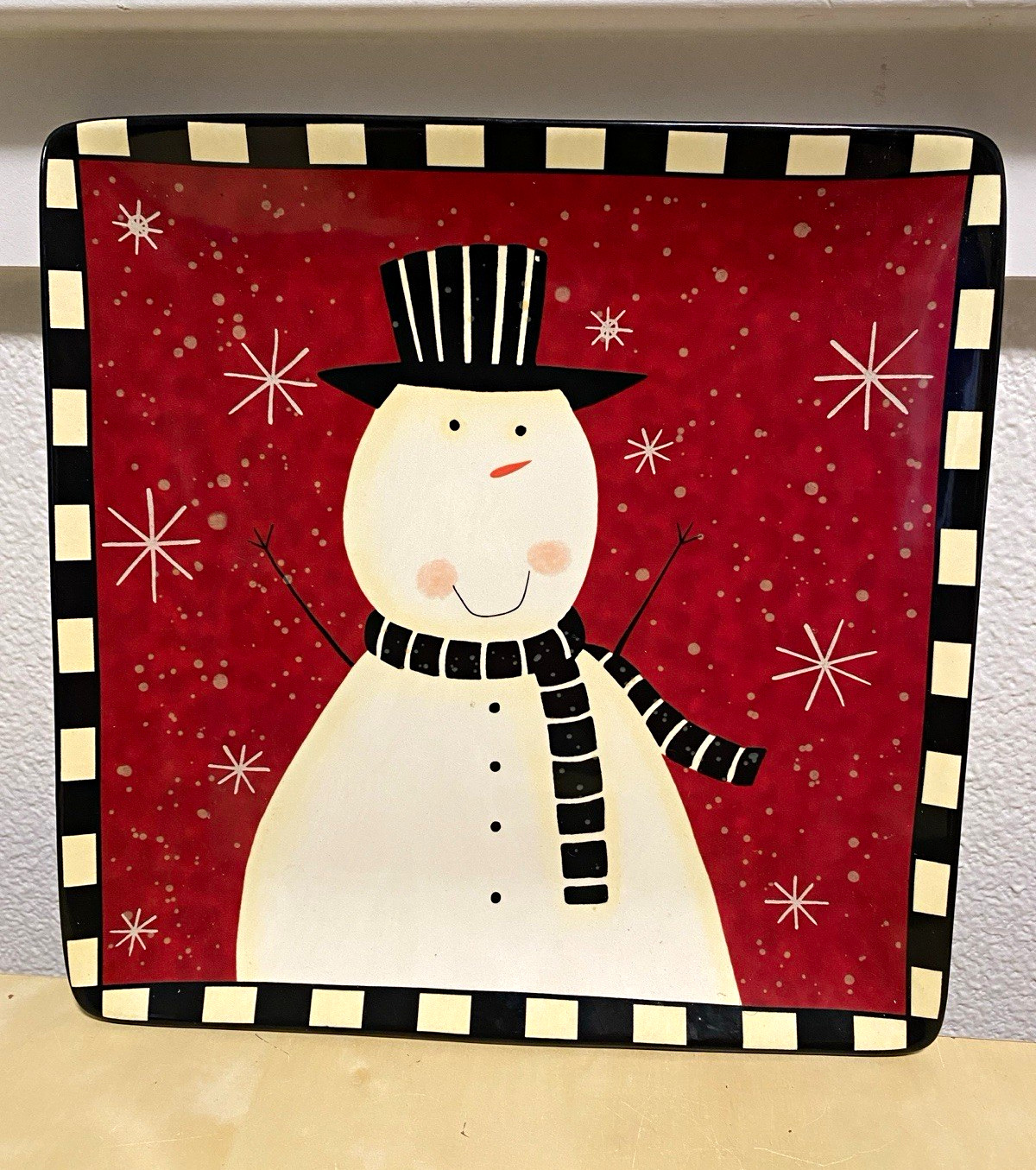 Certified International Dan Di Paolo Snowman Plate • Holiday Winter Decor • NEW 
