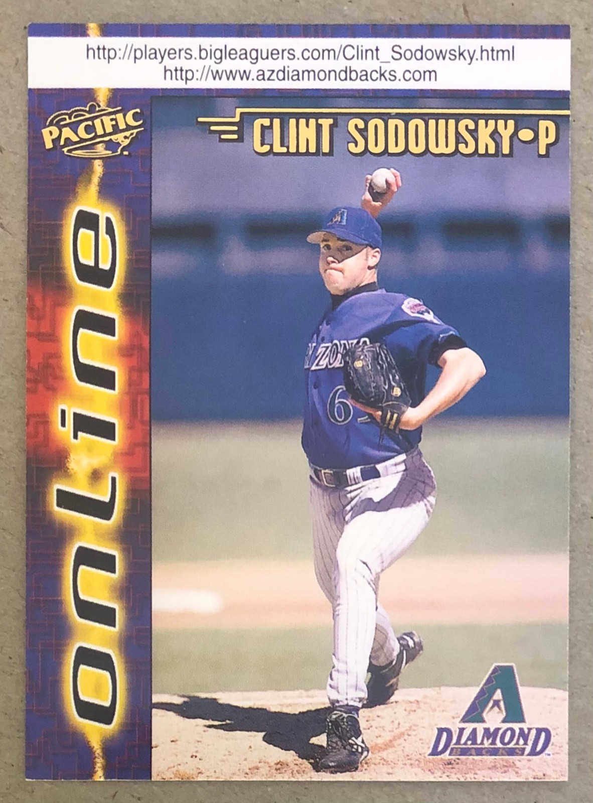1998 Pacific Online - Web Cards - Clint Sodowsky - #45 - Diamondbacks - NrMt