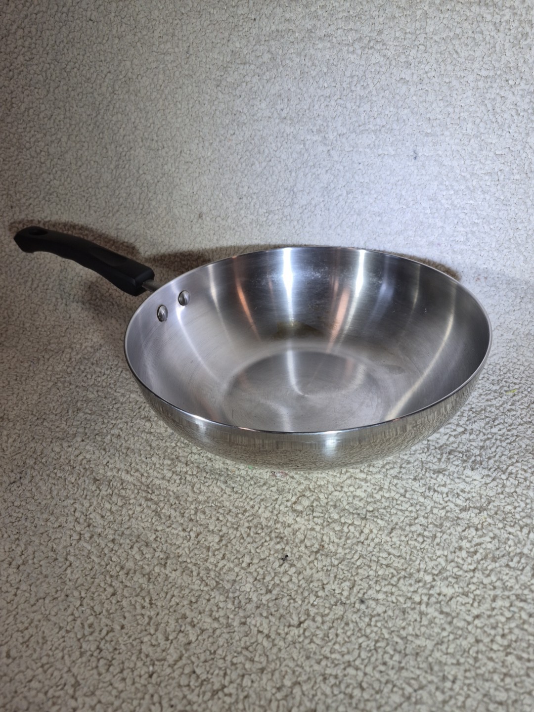 Vtg West Bend 11 inch Stainless Steel Saute Skillet/wok