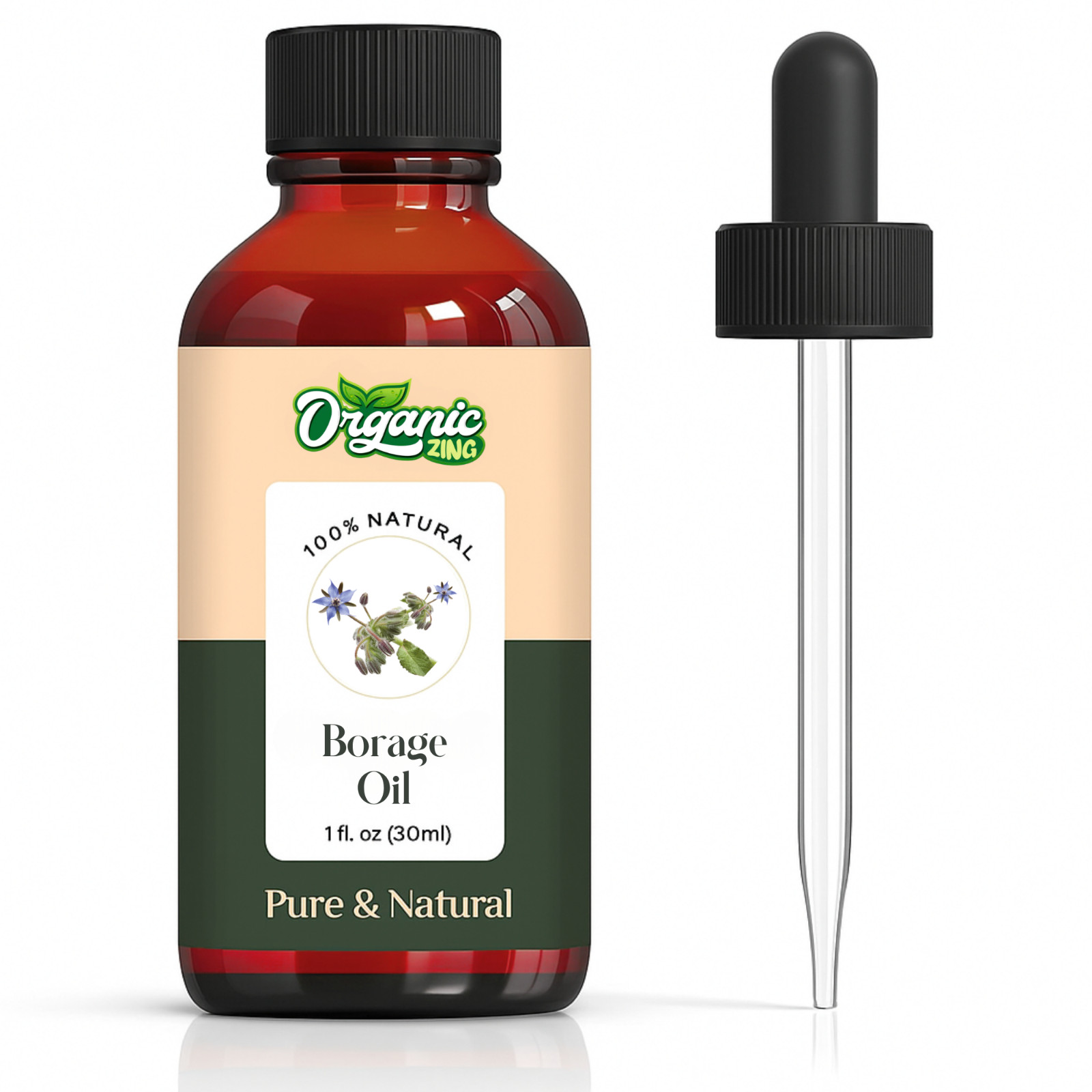 Borage Oil 100% Pure Cold Pressed Carrier Oil for Skin & Hair Care