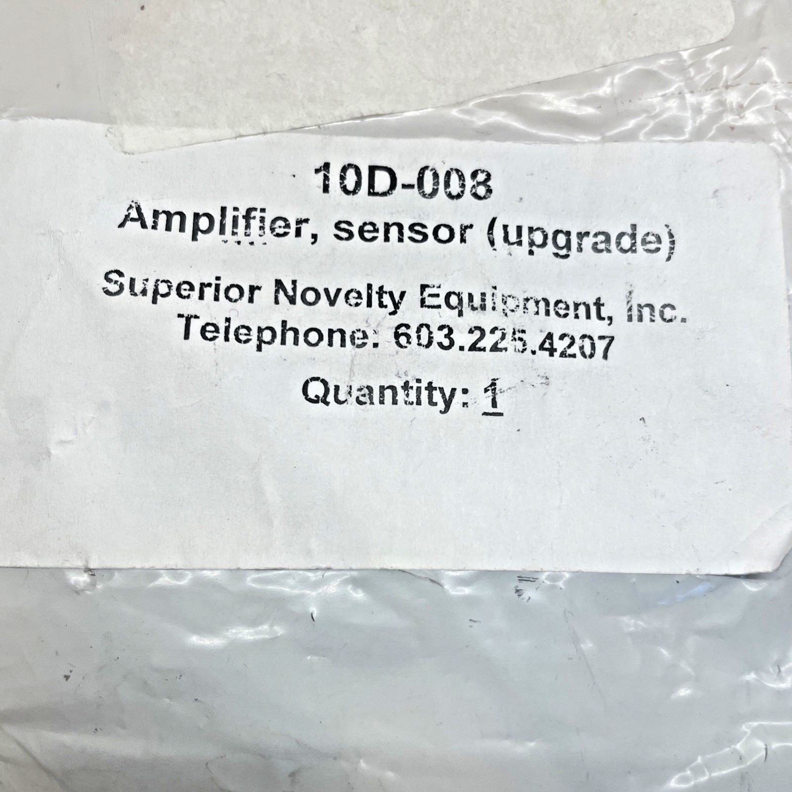 Superior Novelty 10D‑008 Sensor Upgrade Amplifier Industrial Control Module New